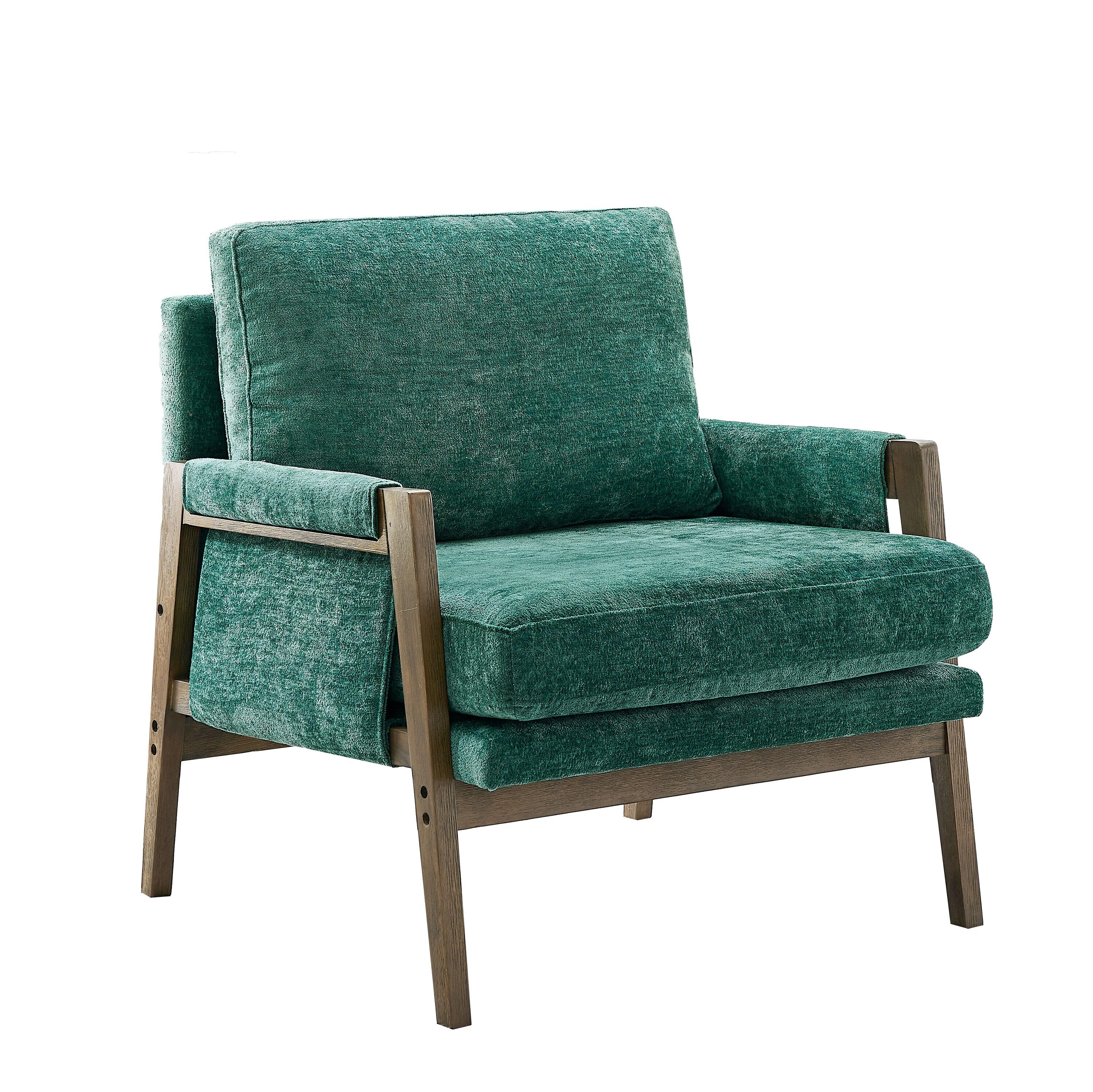 Roundhill Furniture Kelly Mid-Century Modern Velvet Accent Armchair