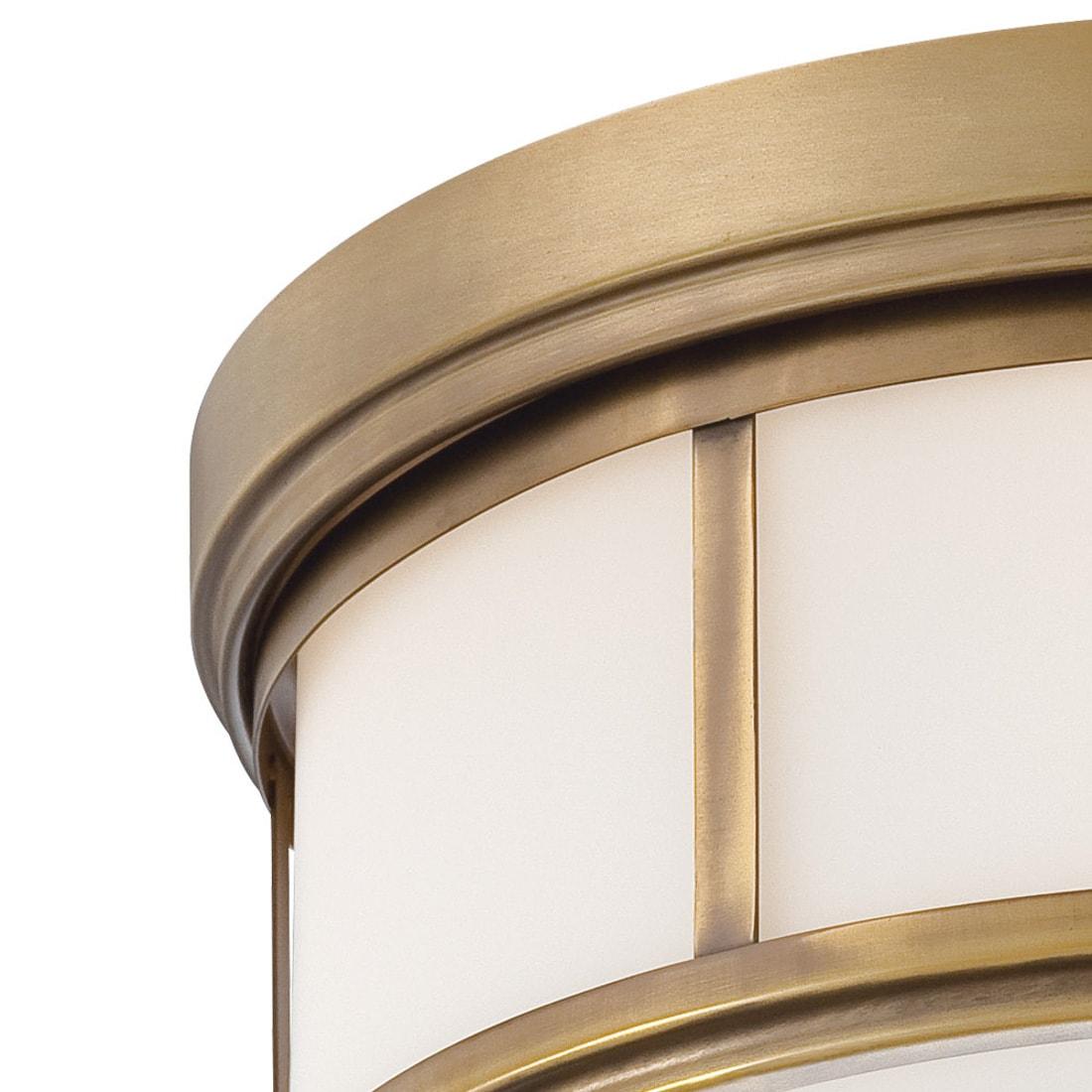 Minka Lavery Modern Ceiling Light Flush Mount Fixture 13 1/2" Liberty Gold Etched Opal Glass Shade for Bedroom Kitchen Living Room