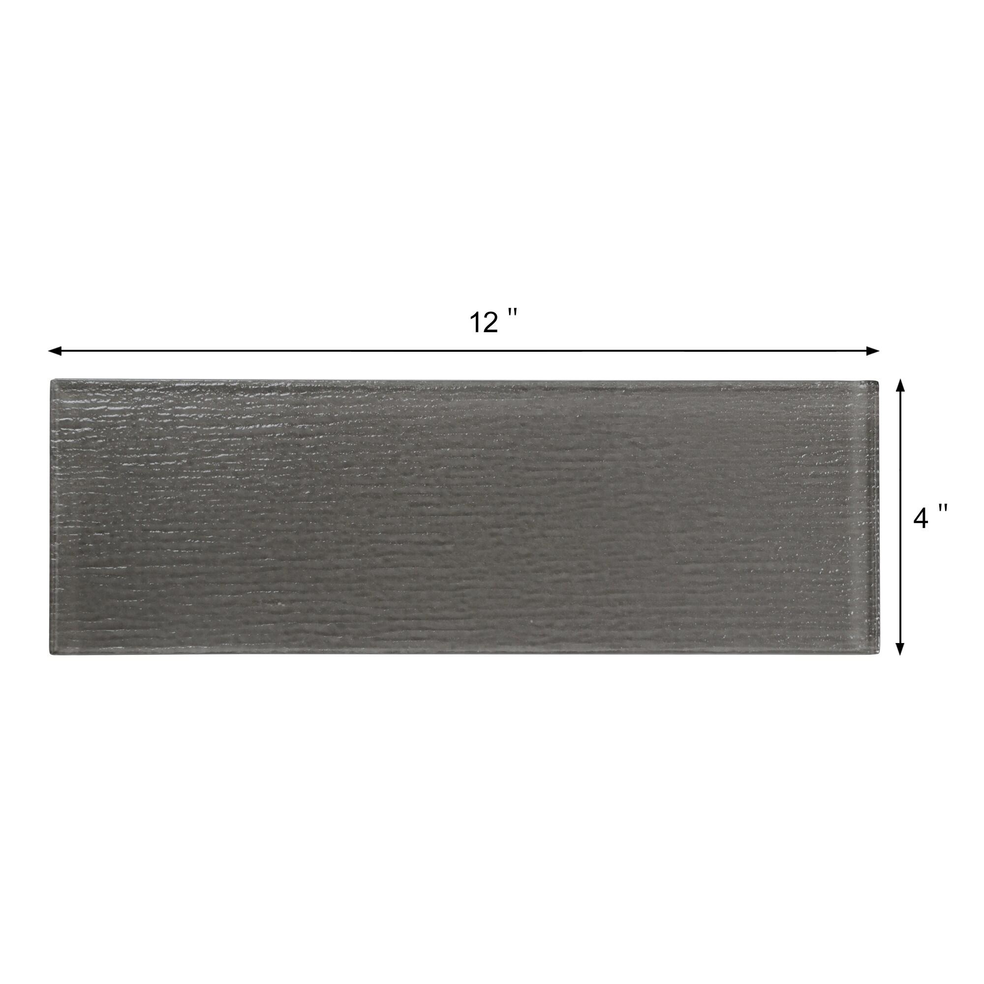 Premium Textured 4" x 12" Straight Edge Glass Subway Tile