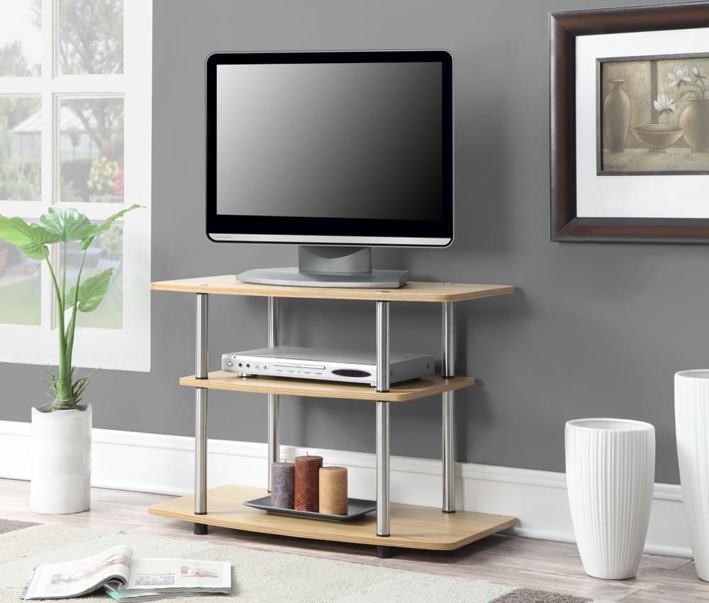 Convenience Concepts Designs2Go No Tools 3 Tier TV Stand, Light Oak