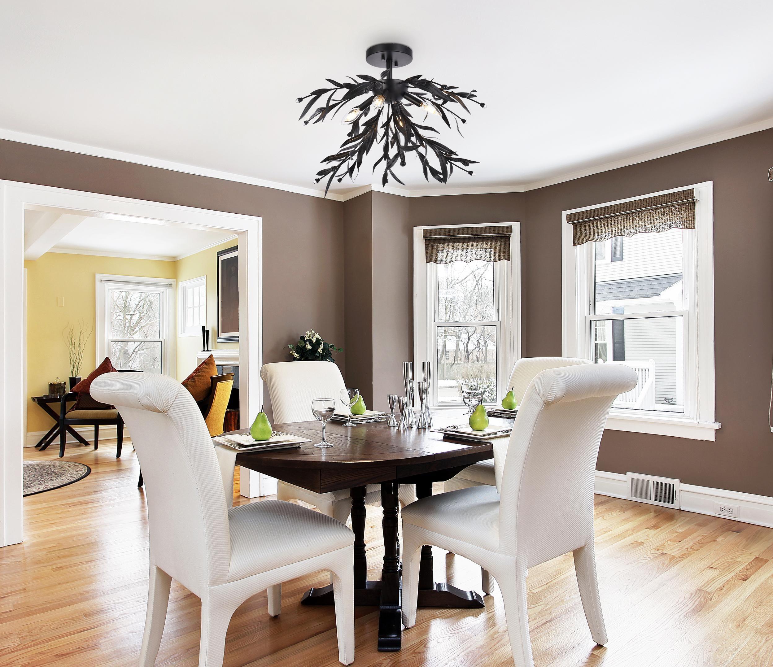 Elegant Lighting Priscilla 23 inch flush mount in black