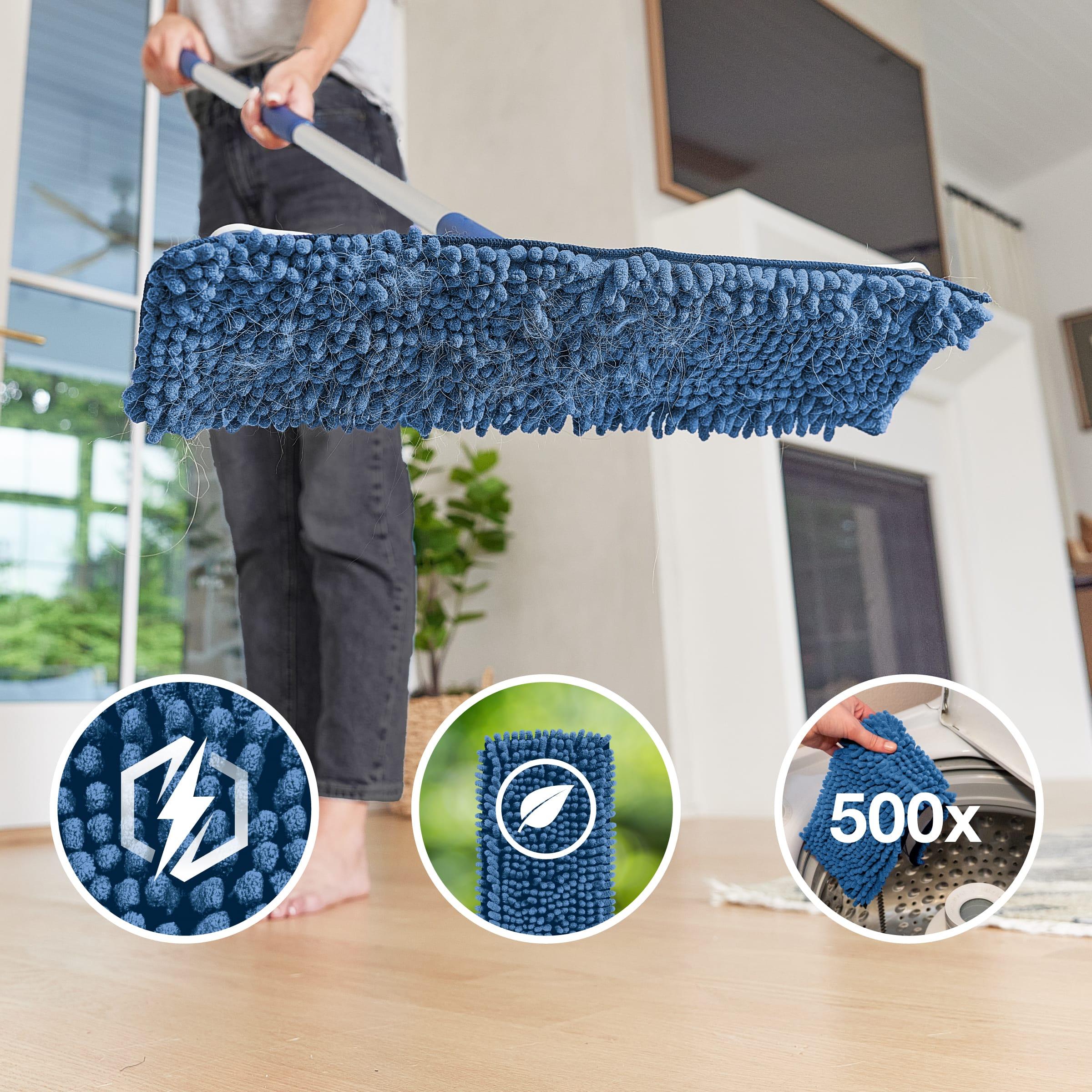 Bona Floor Mop Starter Kit - 2-in-1 Wet + Dry Floor Sweeping + Mopping - 1 Mop, 1 Reusable Sweeping Pad, 1 Reusable Mopping Pad