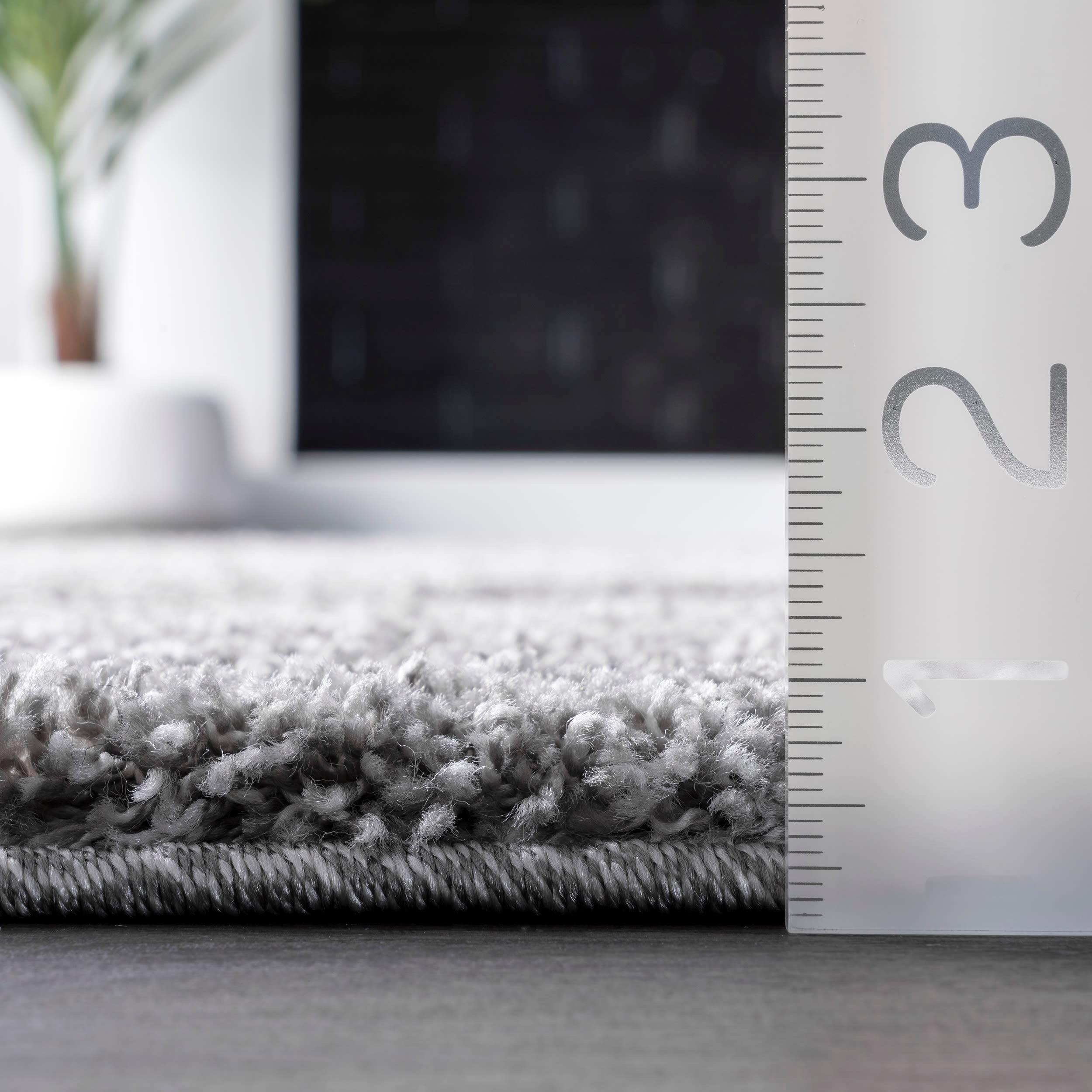 Nuloom Carolyn Abstract 4x6 Shag Indoor Area Rug for Living Room Bedroom Dining Room Nursery, Dark Grey