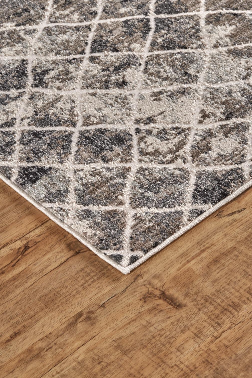 Kano Transitional Diamond Ivory/Gray/Taupe Area Rug