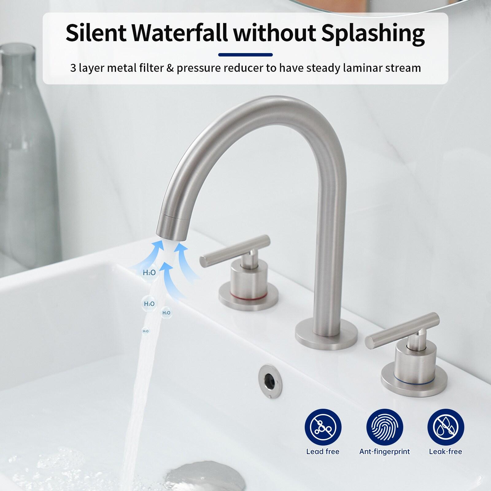 Widespread 2-handle Bathroom Faucet with Drain Assembly