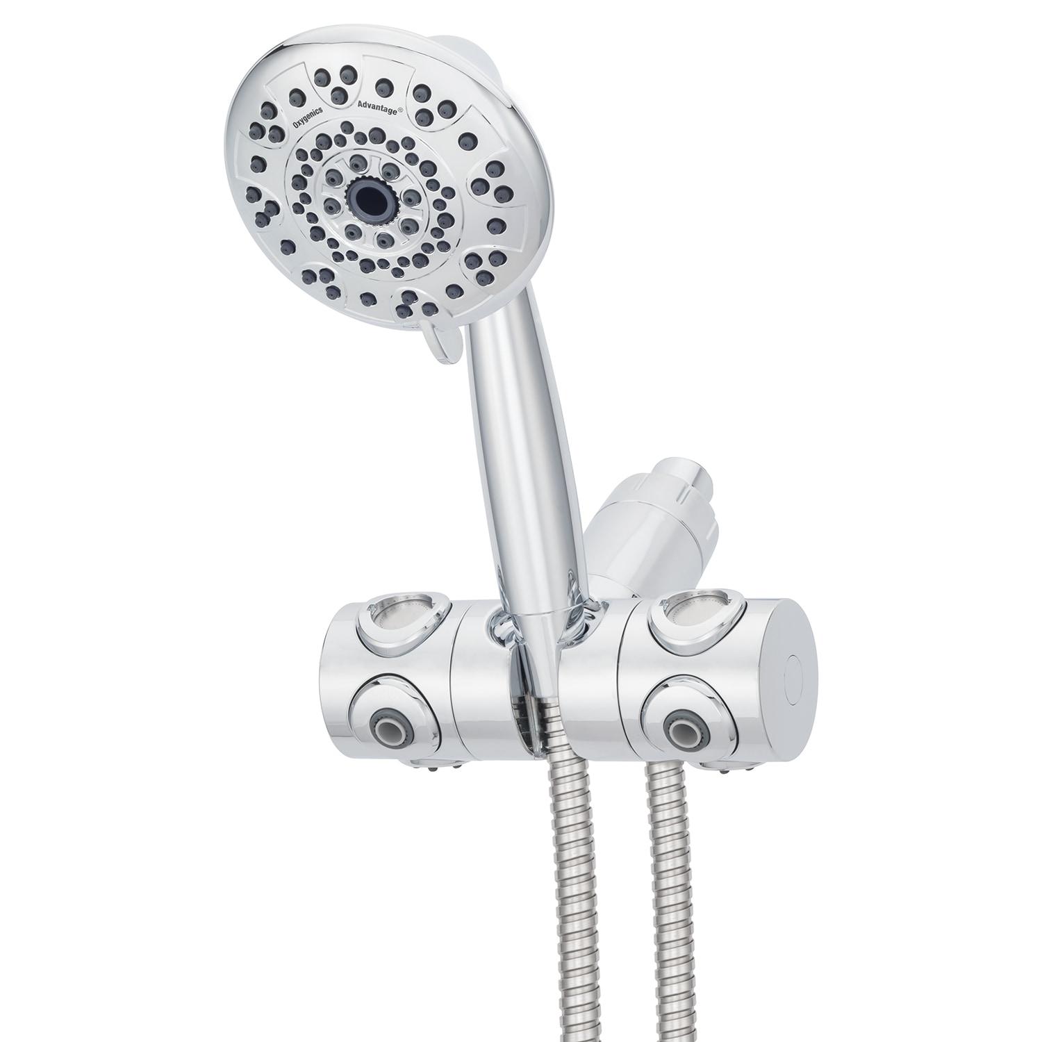 Spin Advantage Chrome Dual Head Wall Mounted Shower