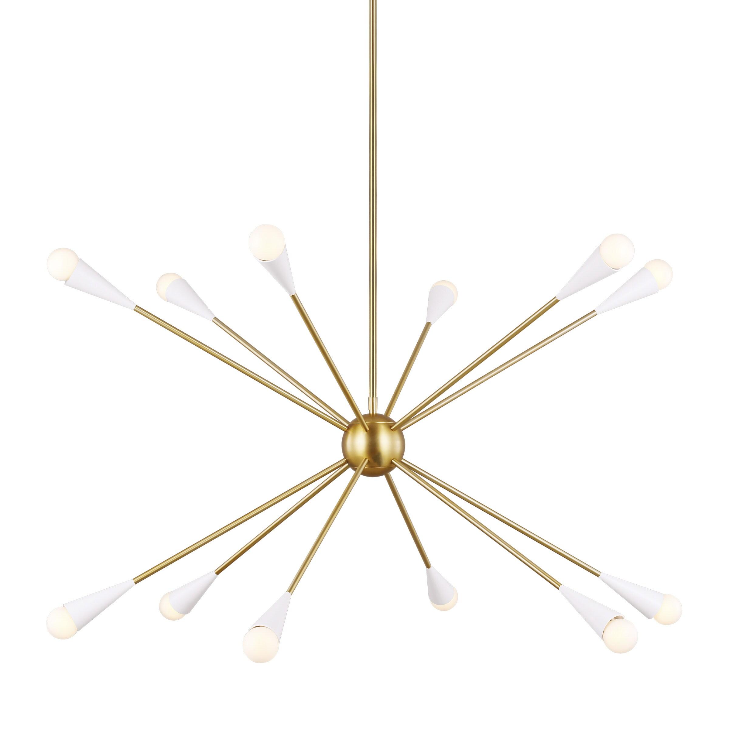 Burnished Brass 12-Light Sputnik Chandelier