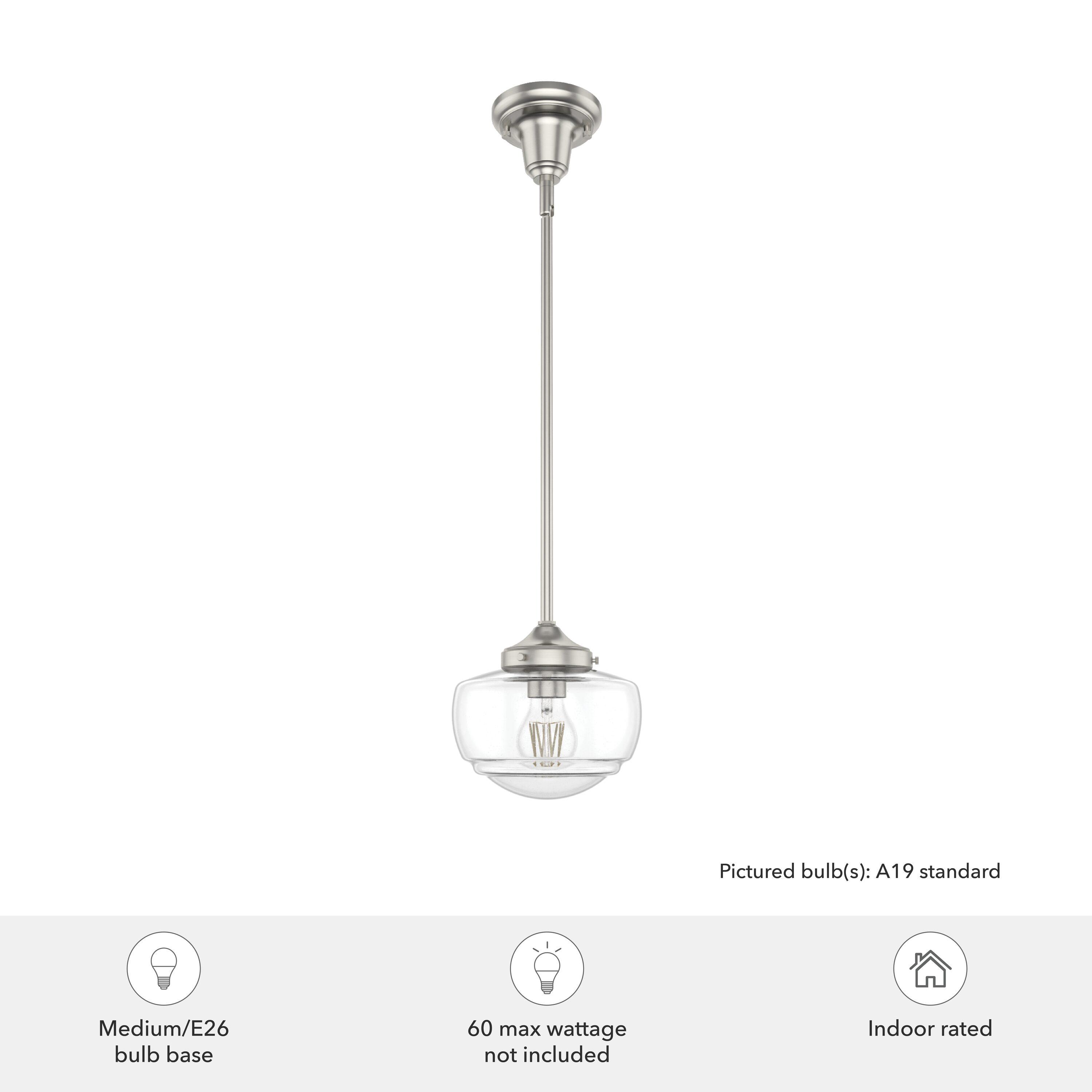 Saddle Creek 1 - Light Single Schoolhouse Pendant with Glass