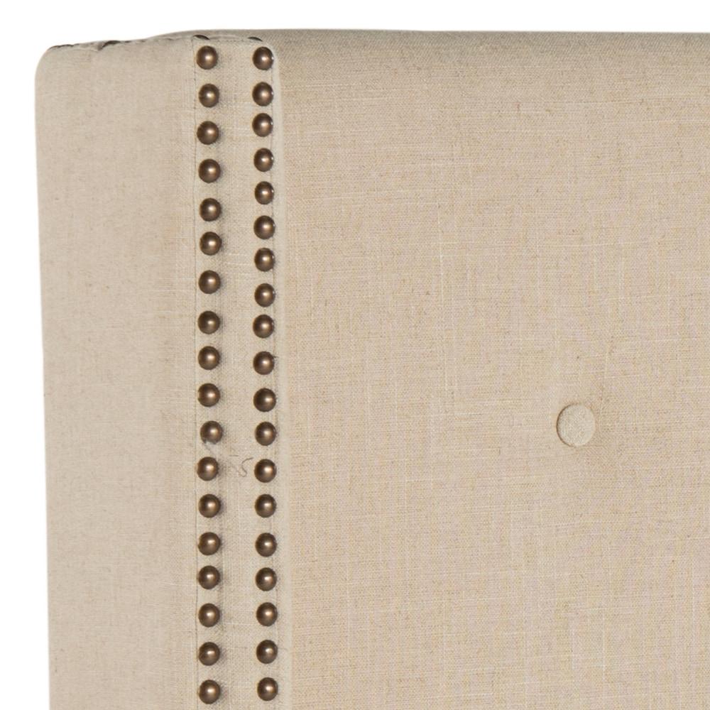 SAFAVIEH Keegan Winged Tufted Headboard with Nail Heads, Full, Hemp