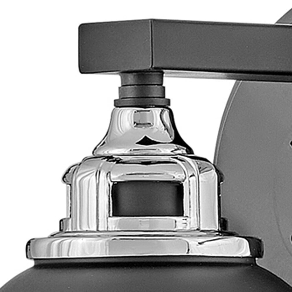 Fletcher Black Chrome 2-Light Outdoor Vanity Sconce with Clear Seedy Glass