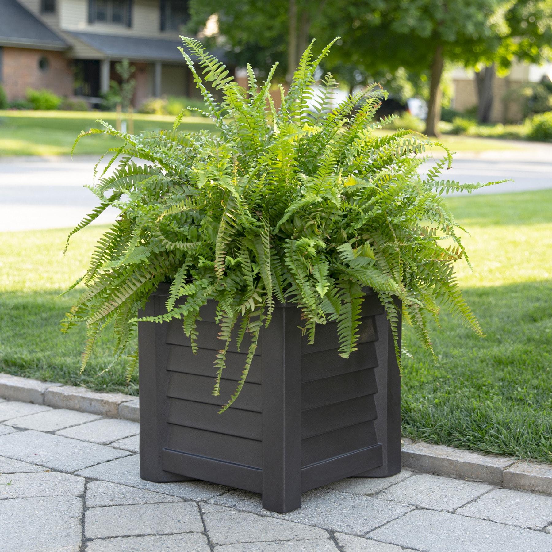 Lakeland Square Resin Planter with Water Reservoir