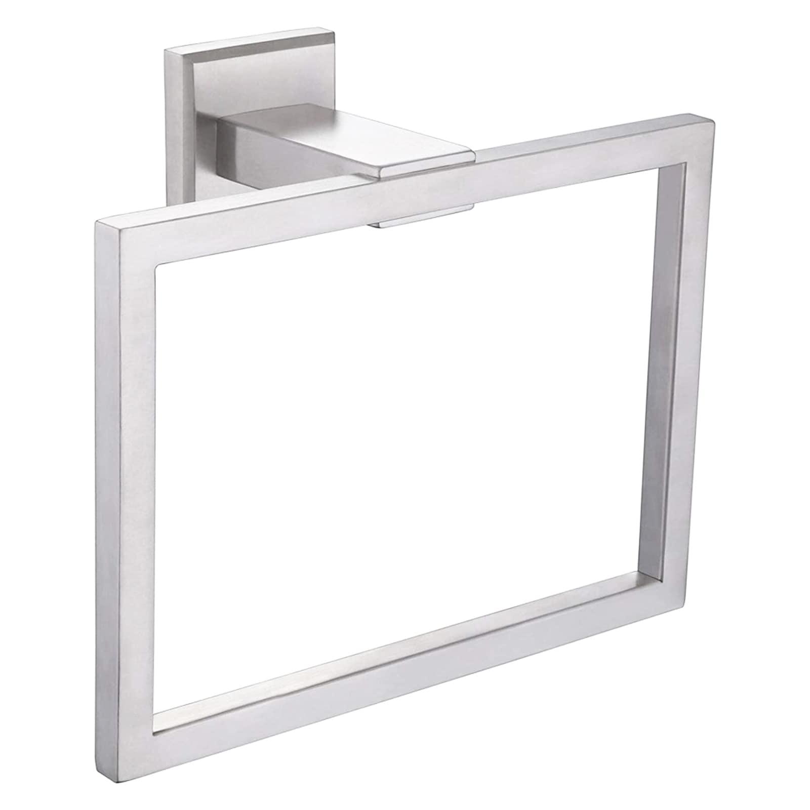 Bath Towel Ring Bathroom Hand Towel Holder Stainless Steel Square Towel Hangers Wall Mounted