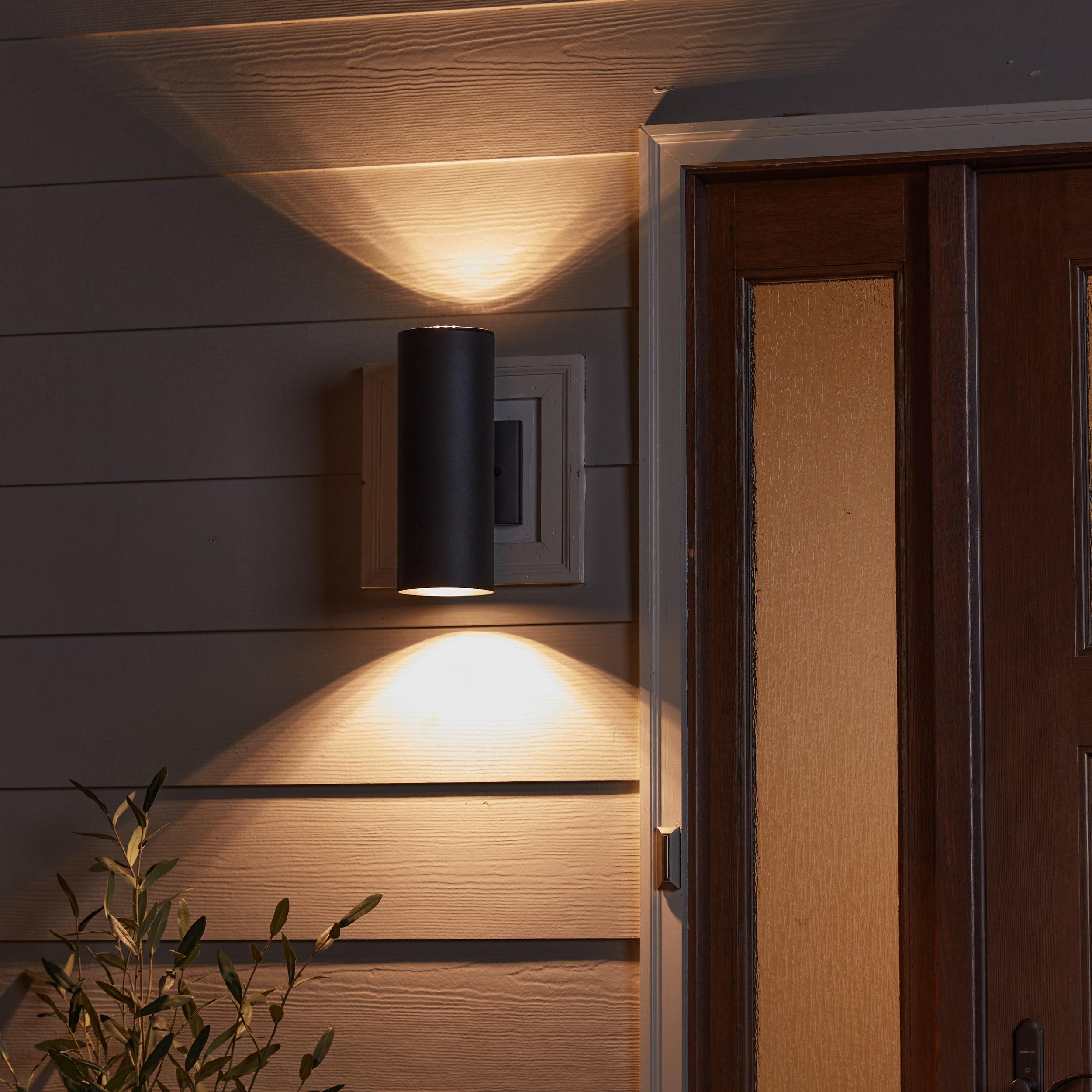 Kichler 12" 1 Light Integrated LED Textured Black Cylinder Outdoor Wall Sconce