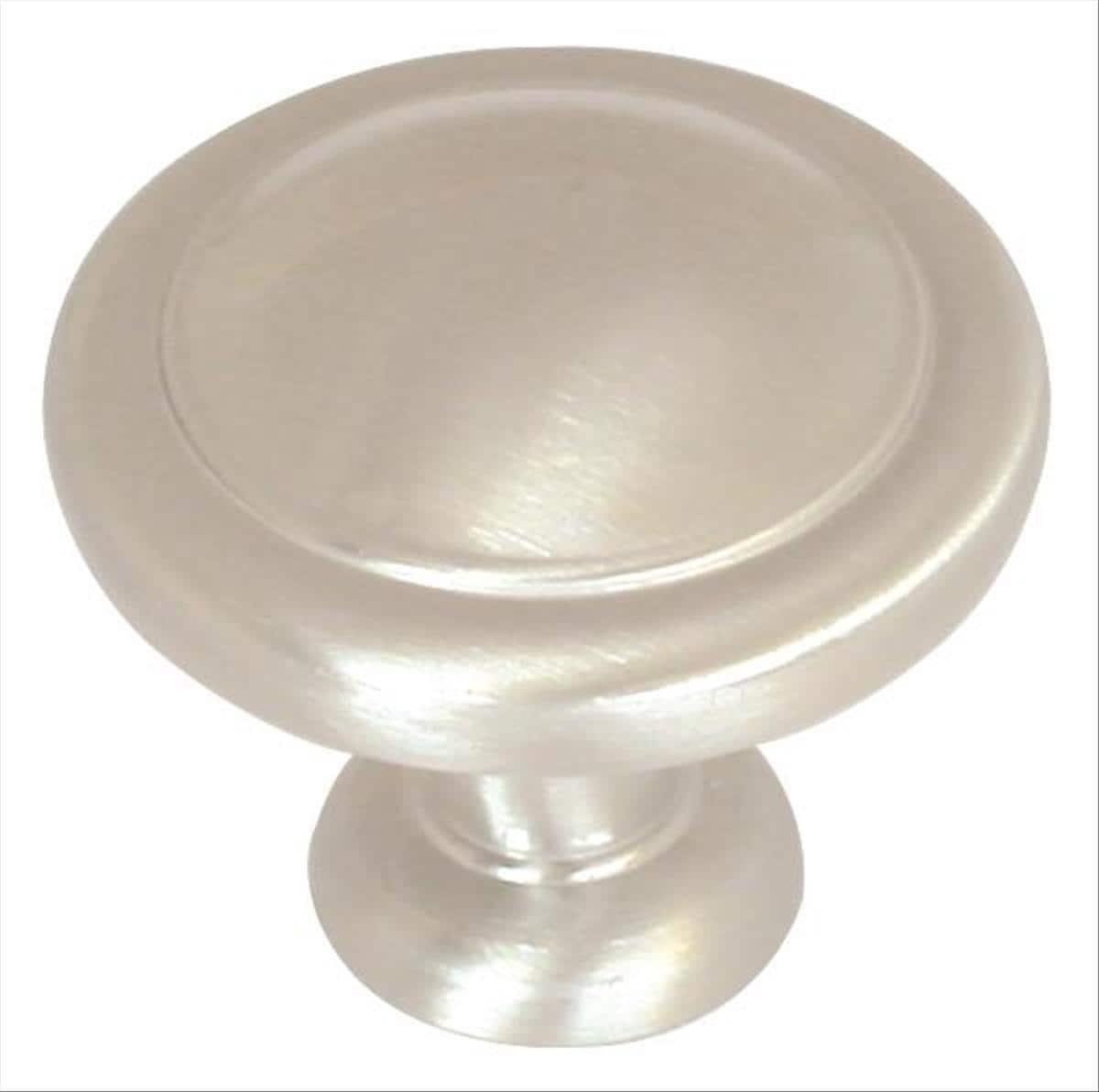 Satin Nickel Round Cabinet Knob with Mounting Hardware