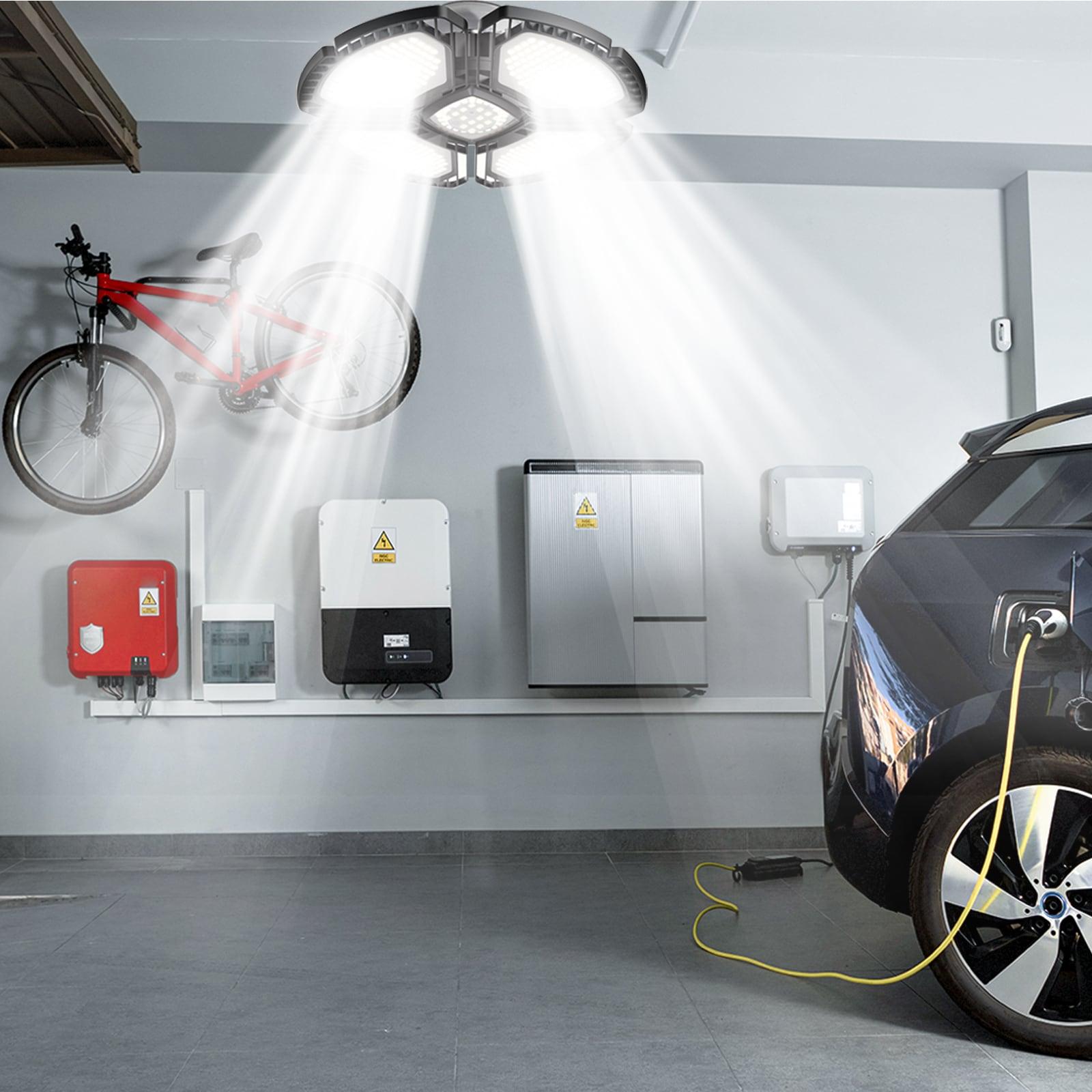 LED Garage Light,100W (900W Equivalent) 15000 Lumen 4-Head Deformable Ceiling Light, 5000K Daylight