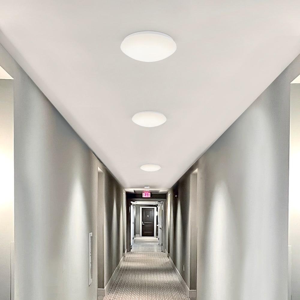Maxxima 14 in. LED Flush Mount Ceiling Mushroom Light Fixture - Indoor Dimmable Dome Light, 3000K Warm White, 1600 Lumens, Ideal for Bedroom, Kitchen, and Entryway