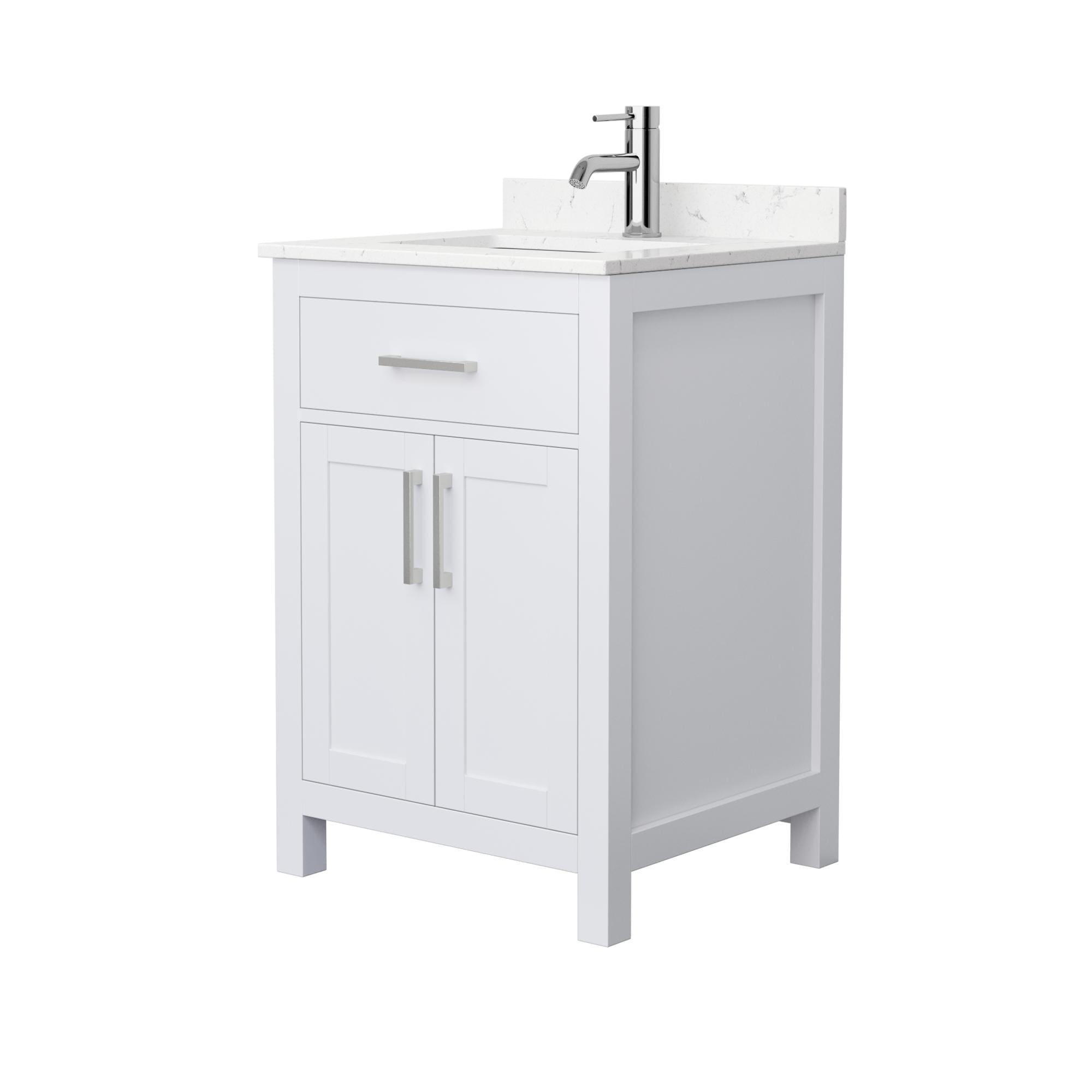 Wyndham Collection Beckett 24" Freestanding Single Bathroom Vanity with Cultured Marble Top