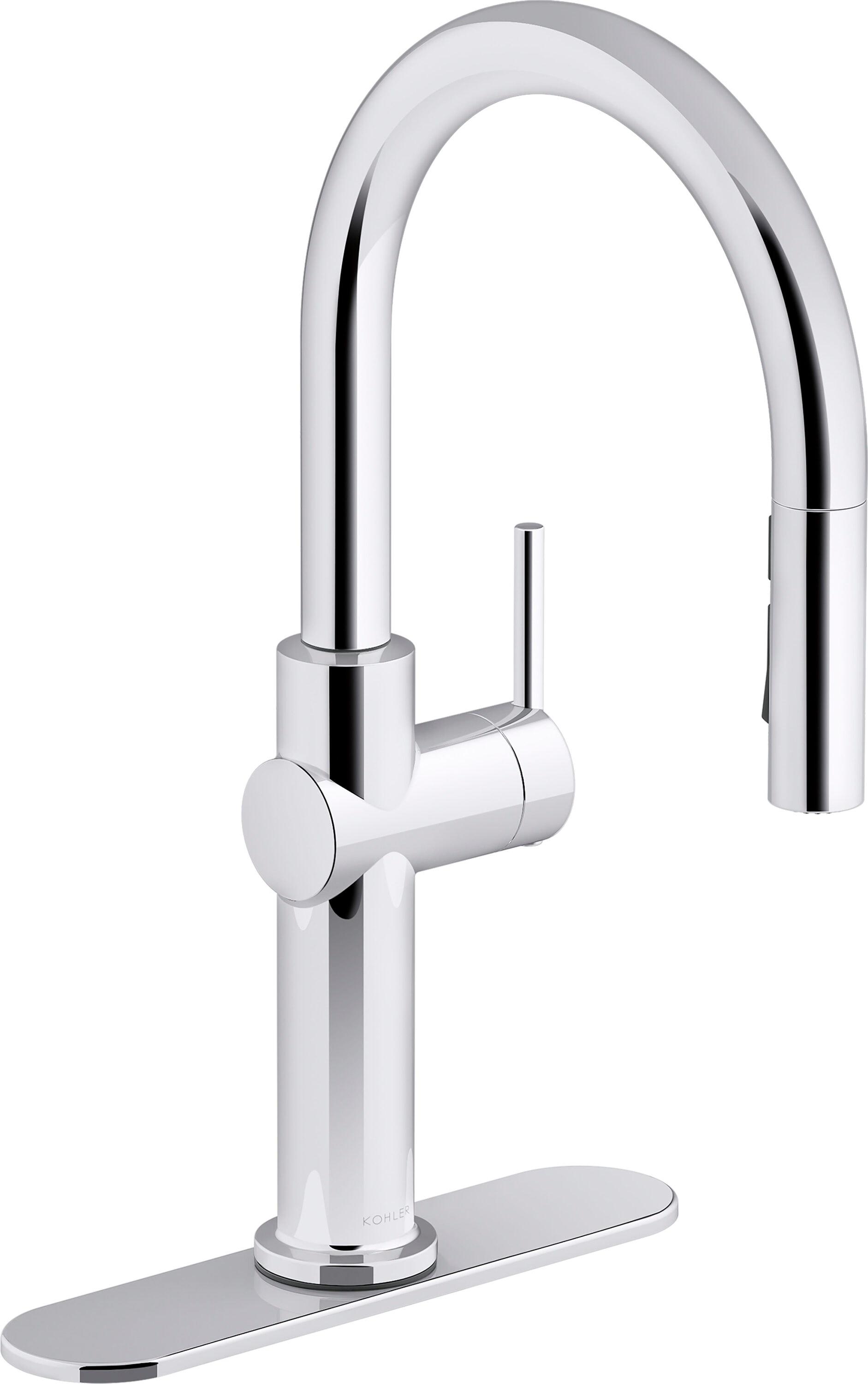 Kohler Crue Single Handle Pull Down Kitchen Faucet with Three-Function Pull Down Sprayer