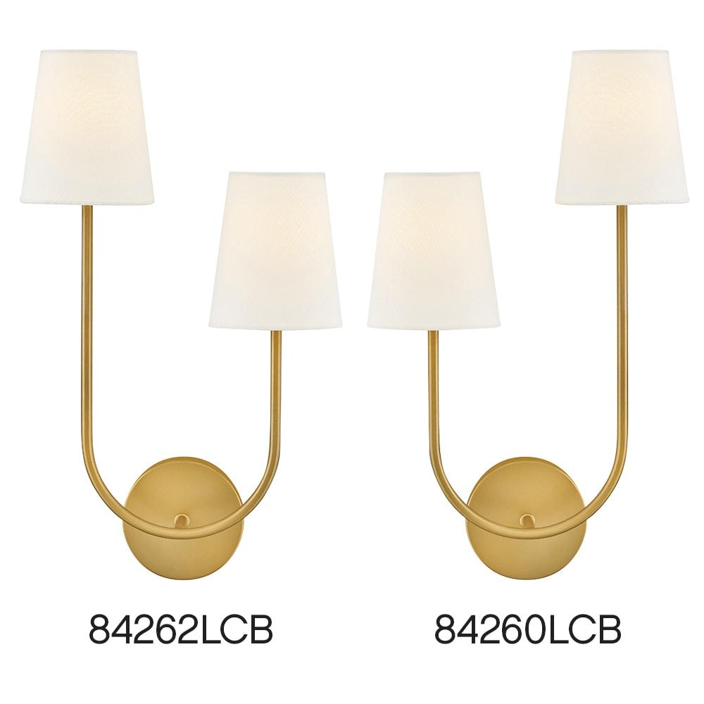 Lark 2-Light Right Hand White Linen Wall Sconce