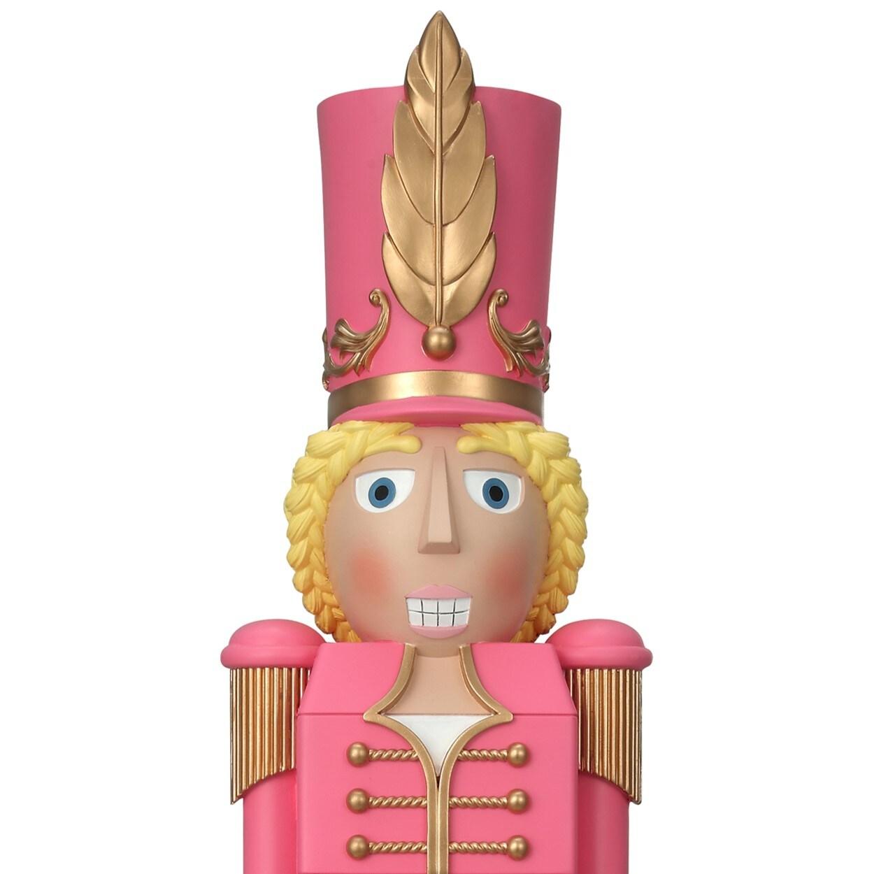 Haute Decor 37" Christmas Female Nutcracker Pink/Gold - Solid Resin Construction