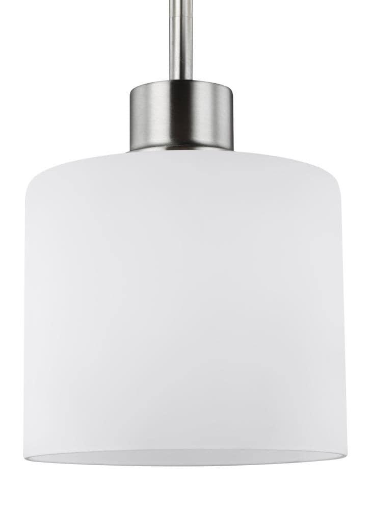 Canfield Mini-Pendant in Brushed Nickel with Etched Glass