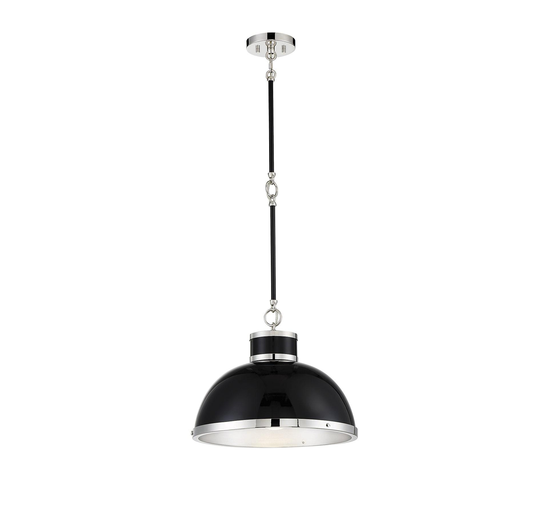 Savoy House Corning 1 - Light Pendant in  Black/Polished Nickel