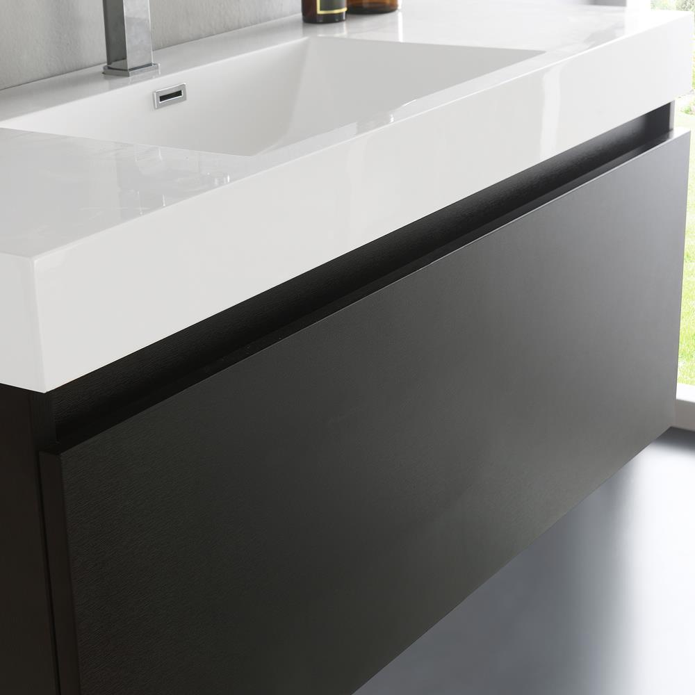 Mezzo 48"Black Wall Hung Bathroom Vanity & Medicine Cabinet