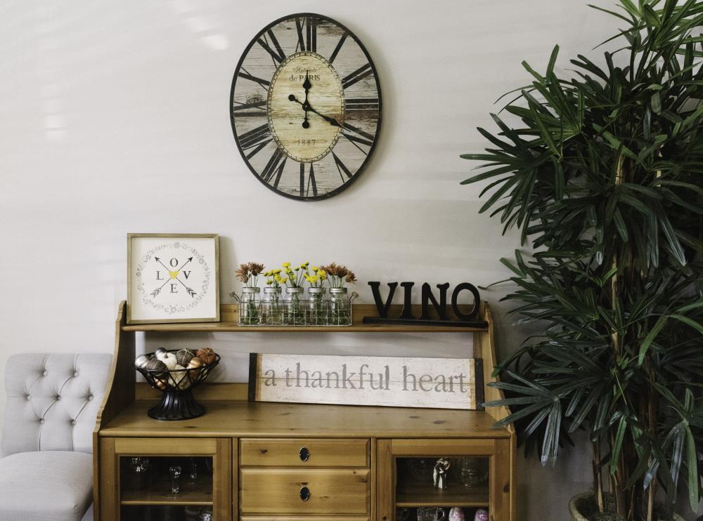 Woven Paths 29" Oval Distressed Grey Wood Wall Clock
