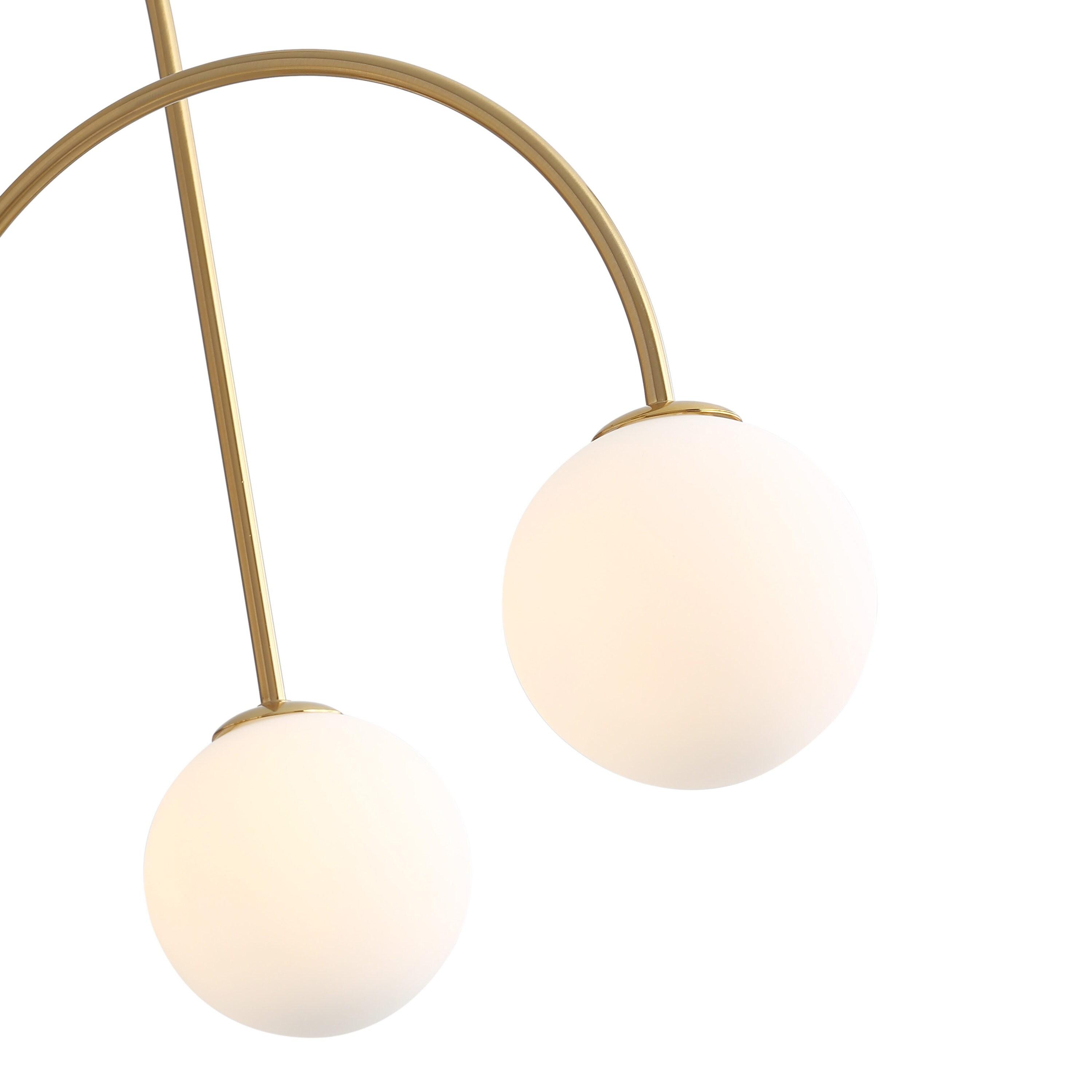 Elegant Brass 6-Light Globe Chandelier with Adjustable Height