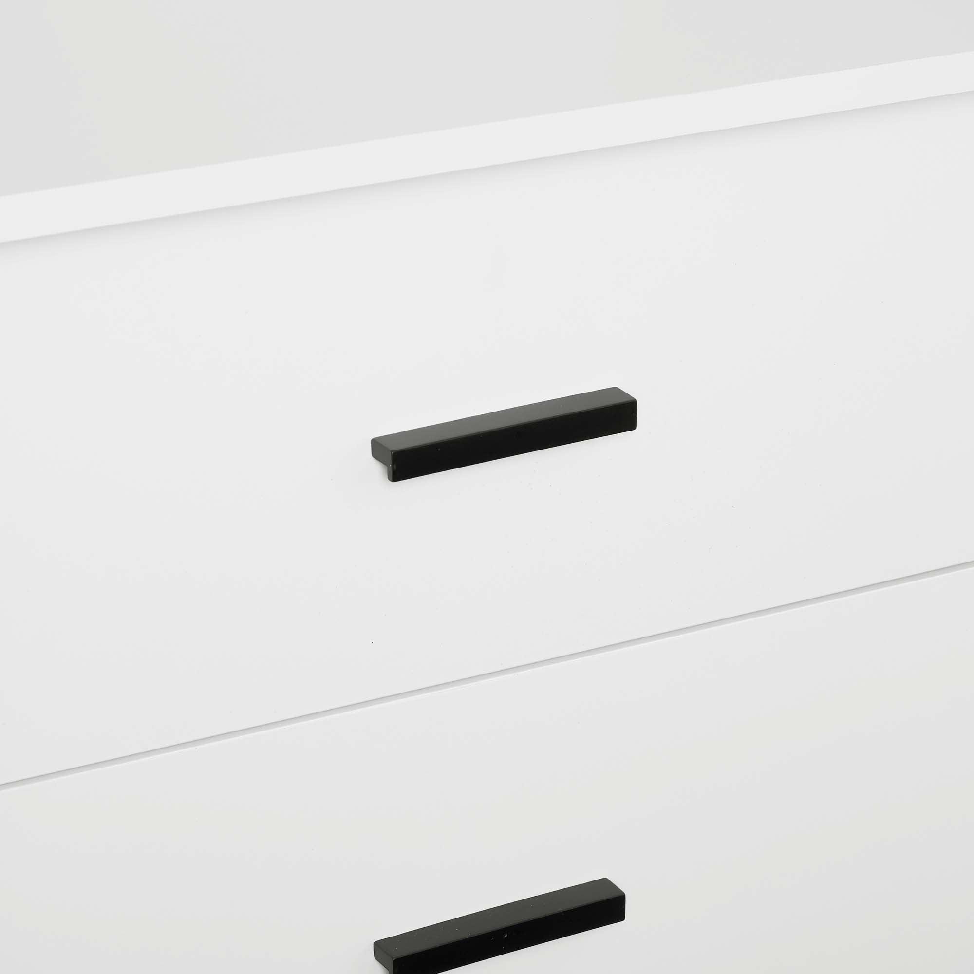 Manhattan Comfort 2pc Lee 4 Door and 8 Shelf Module Wardrobe White: Modern Storage, MDF, Metal Hardware