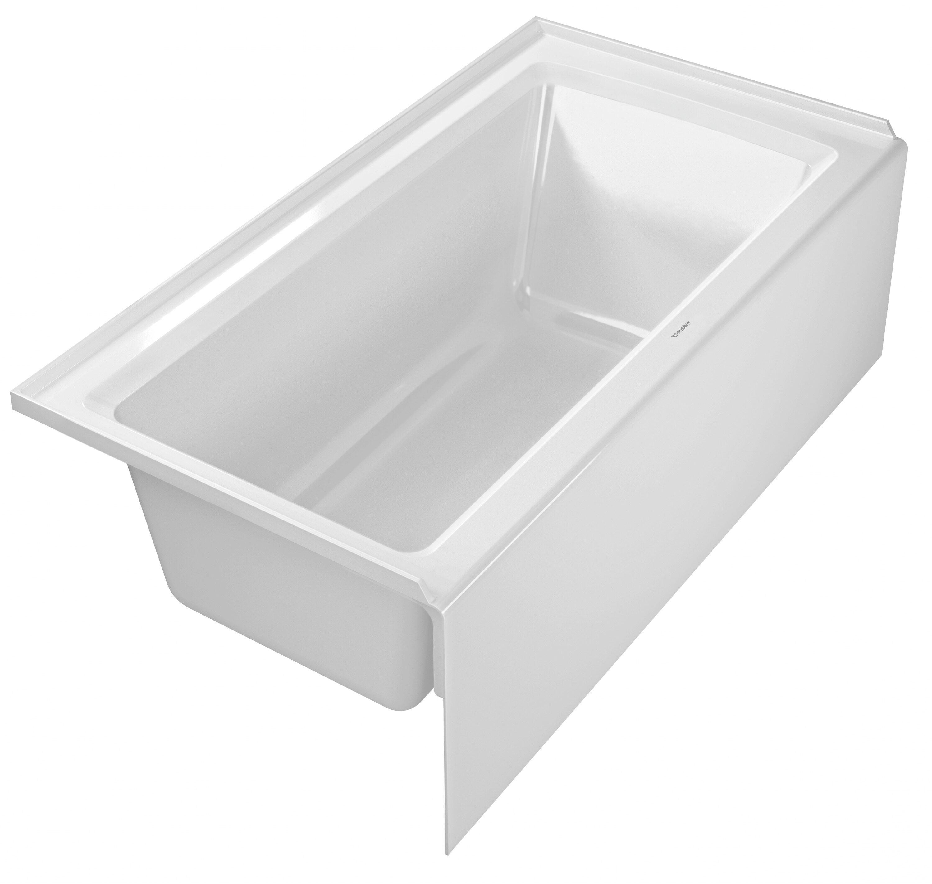 Architec 60" x 32" Alcove Soaking Bathtub with Left Drain (drain not included) - White