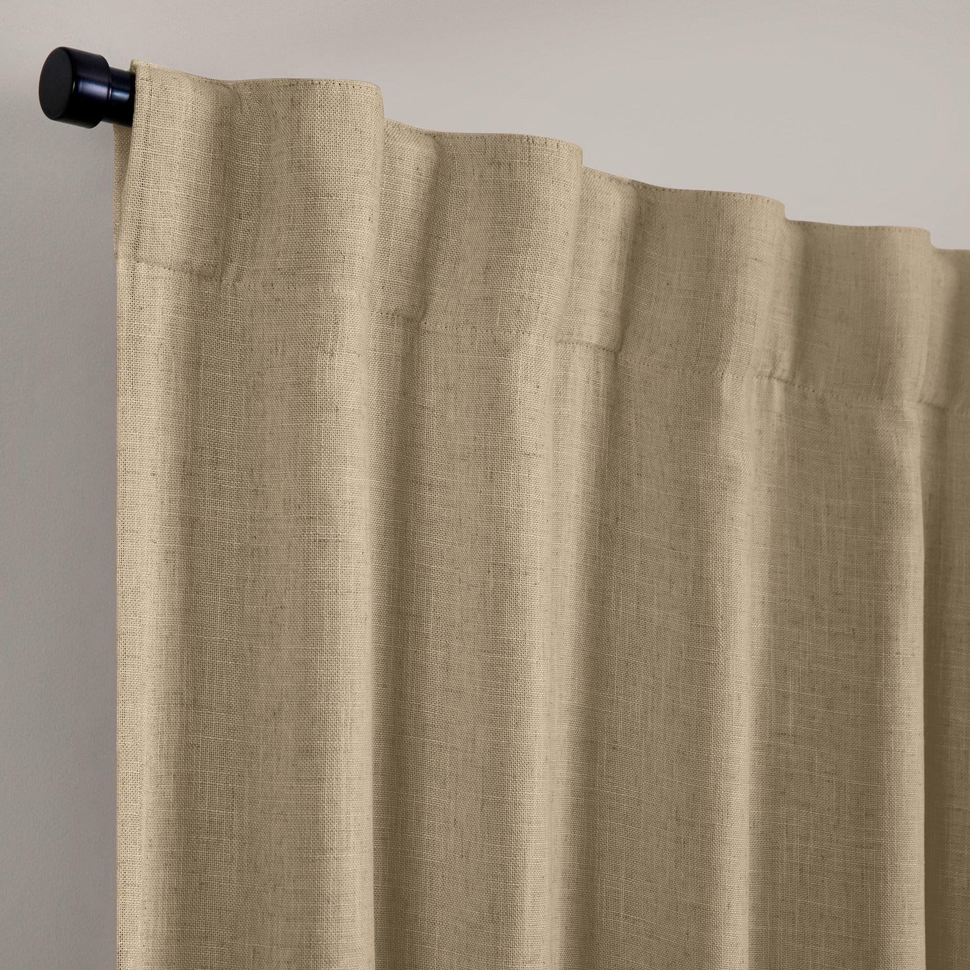 Harrow Solid Texture Room Darkening Single Window Curtain Panel - 52" x 95" - Linen - Elrene Home Fashions