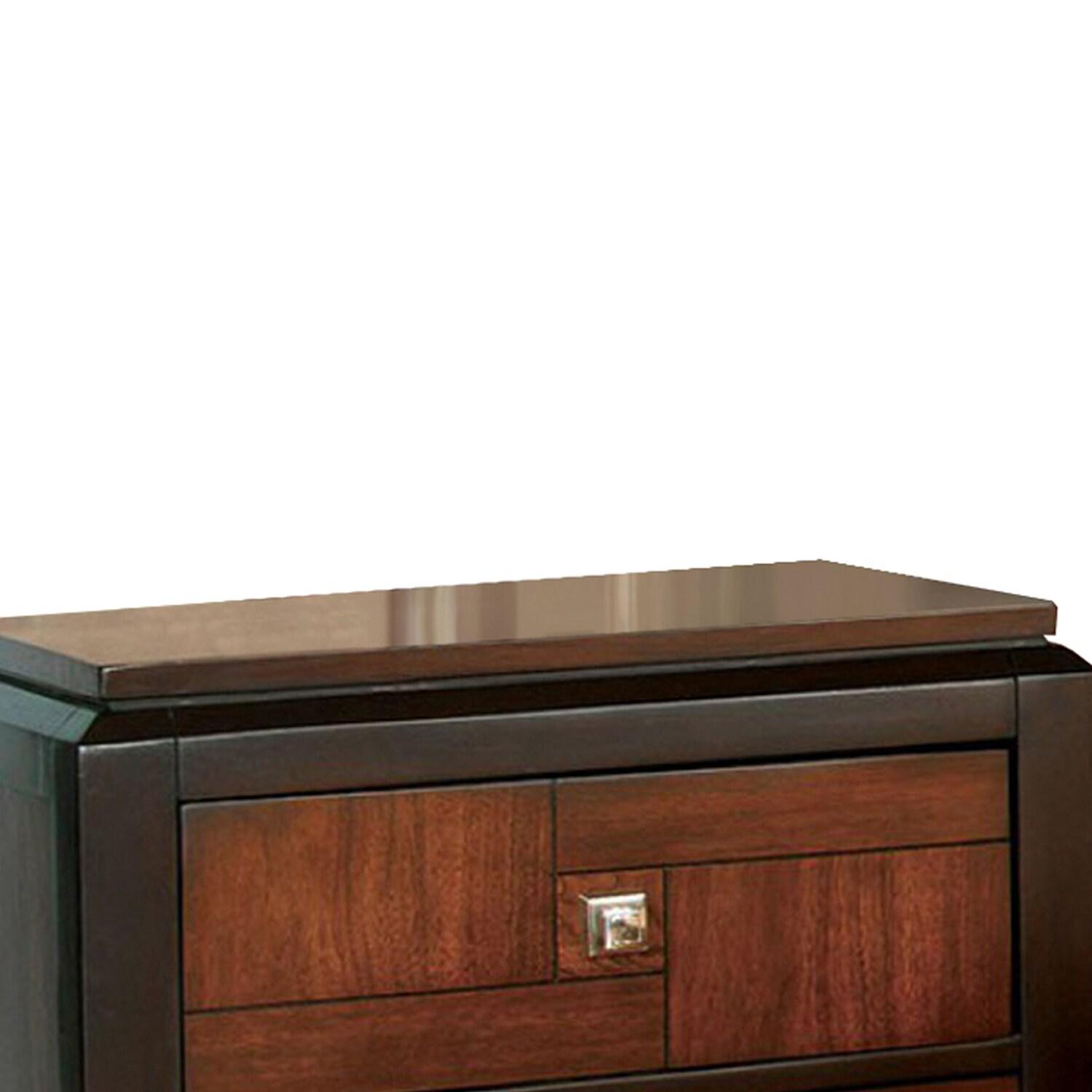 Patra Acacia & Walnut 2-Drawer Transitional Nightstand