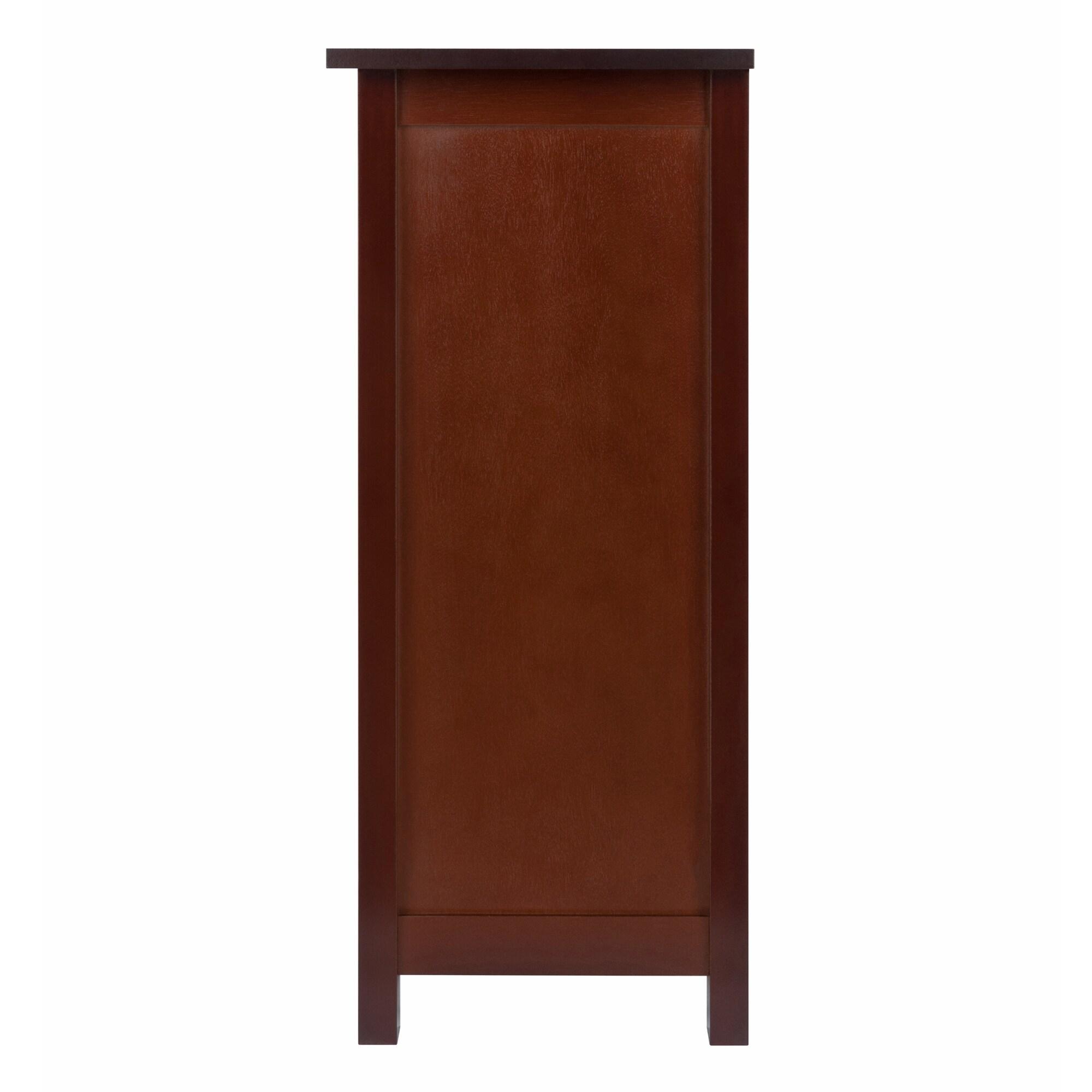 30" 3 Tier Milan Storage Shelf or Bookshelf Long Walnut - Winsome: Fixed Shelves, Wood Composite