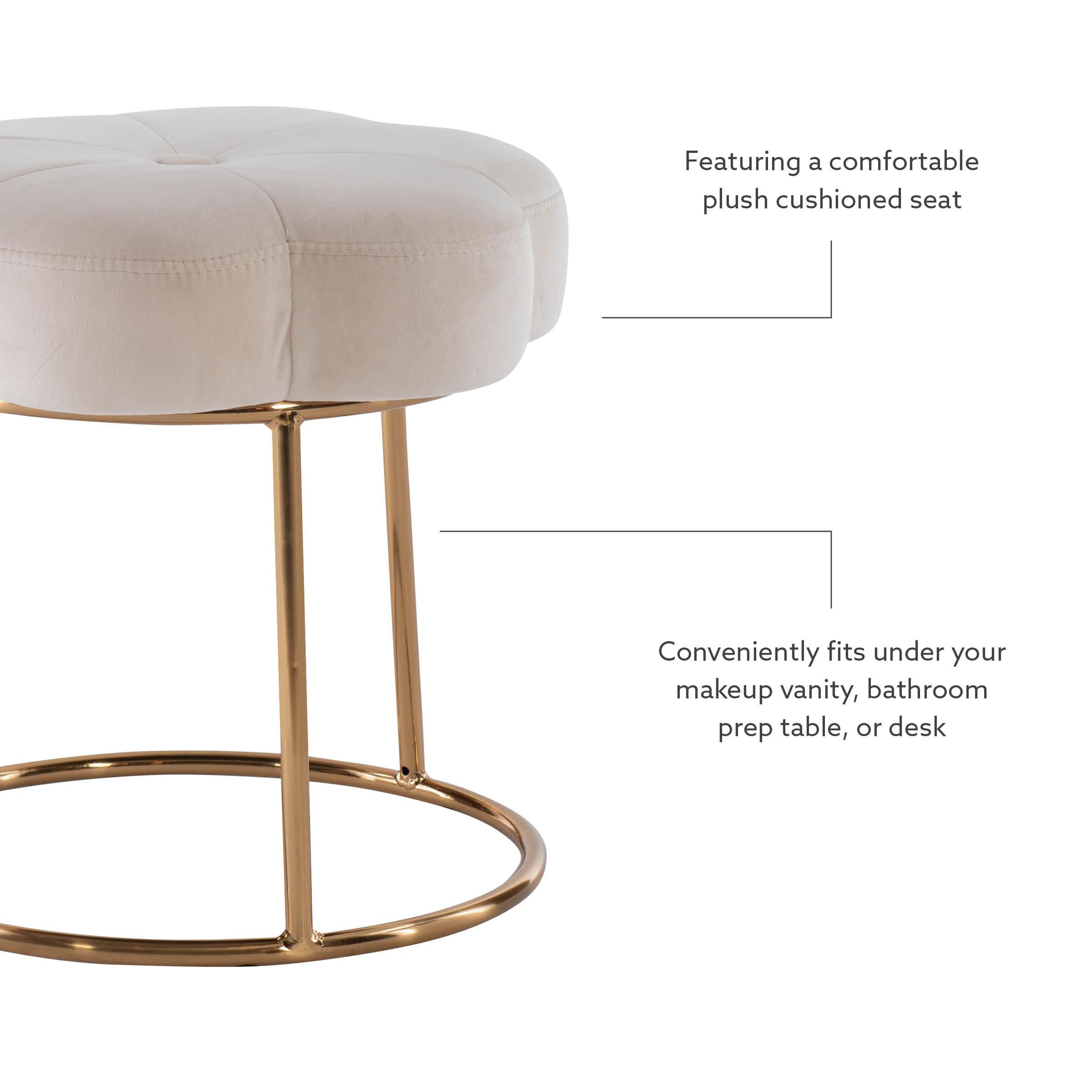 Ciara Flower Cushioned Vanity Stool