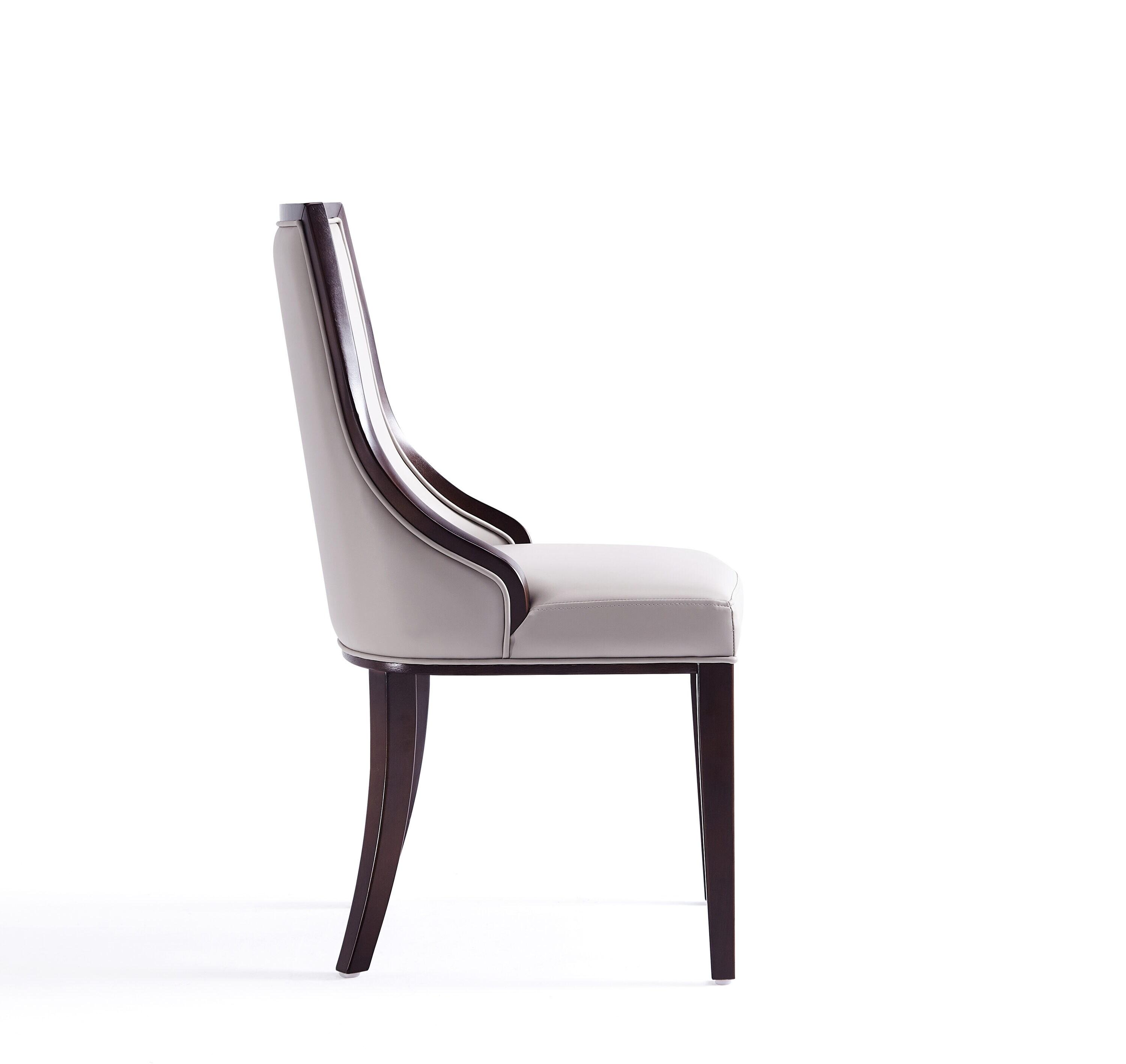 Manhattan Comfort Grand 18.5" Faux Leather Dining Chair in Gray (Set of 4)