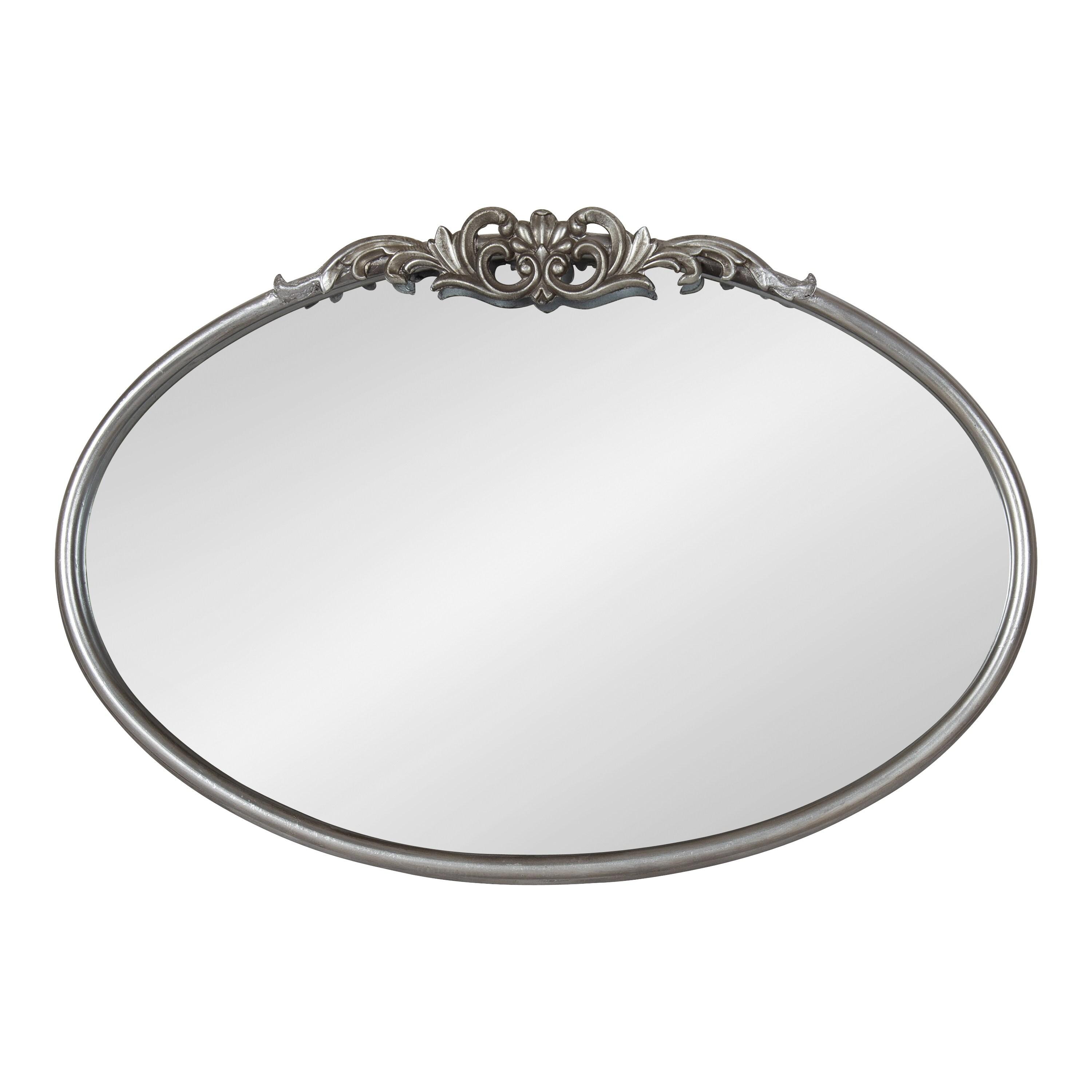 Kate & Laurel All Things Decor 27"x18.75" Arendahl Traditional Vertical Oval Wall Mirror Silver: No Assembly, Metal Frame, Wall Mount