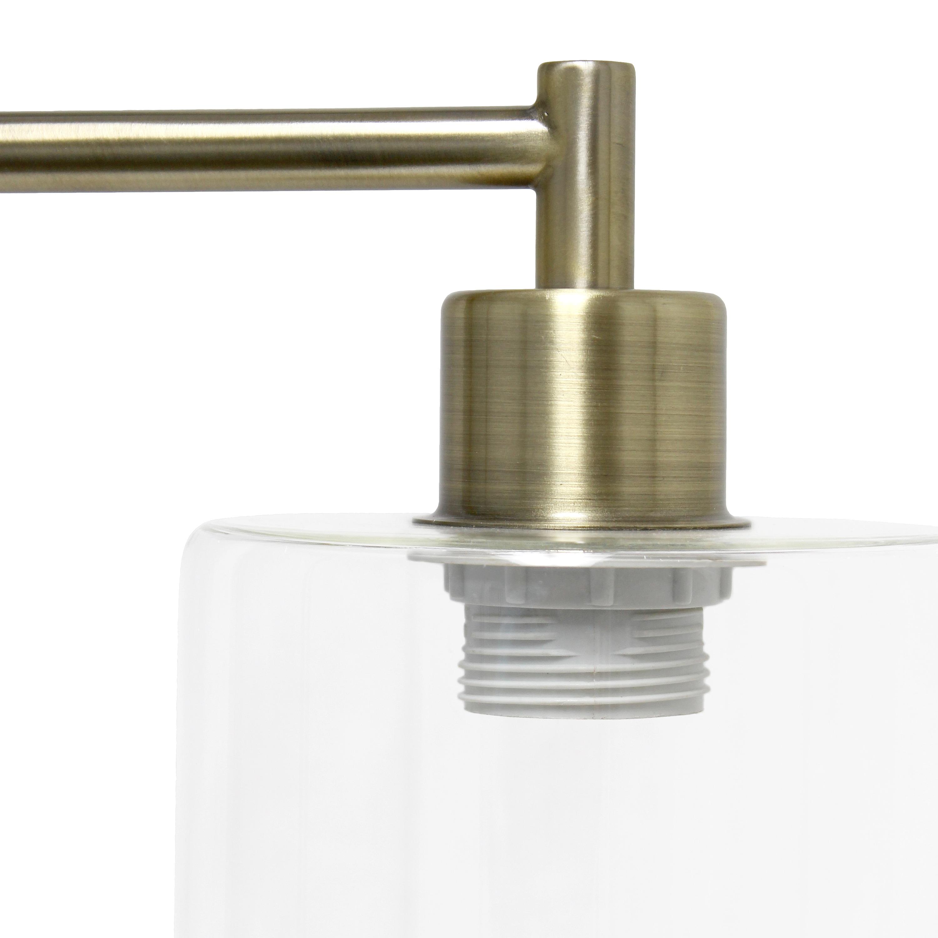 Modern Iron Desk Lamp with USB Port and Glass Shade Antique Brass Finish - Lalia Home: ETL Listed, No Assembly, Edison Bulb Compatible