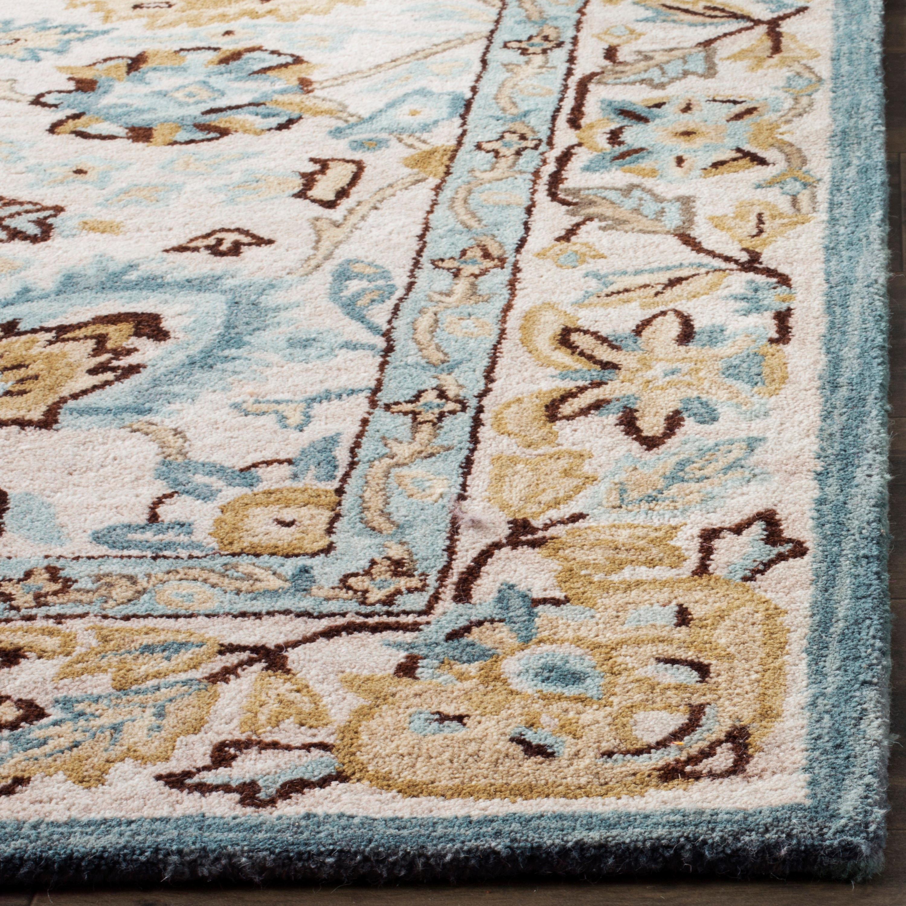 Antiquity AT812 Hand Tufted Indoor Accent Rug - Peacock/Blue - 3'x5' - Safavieh