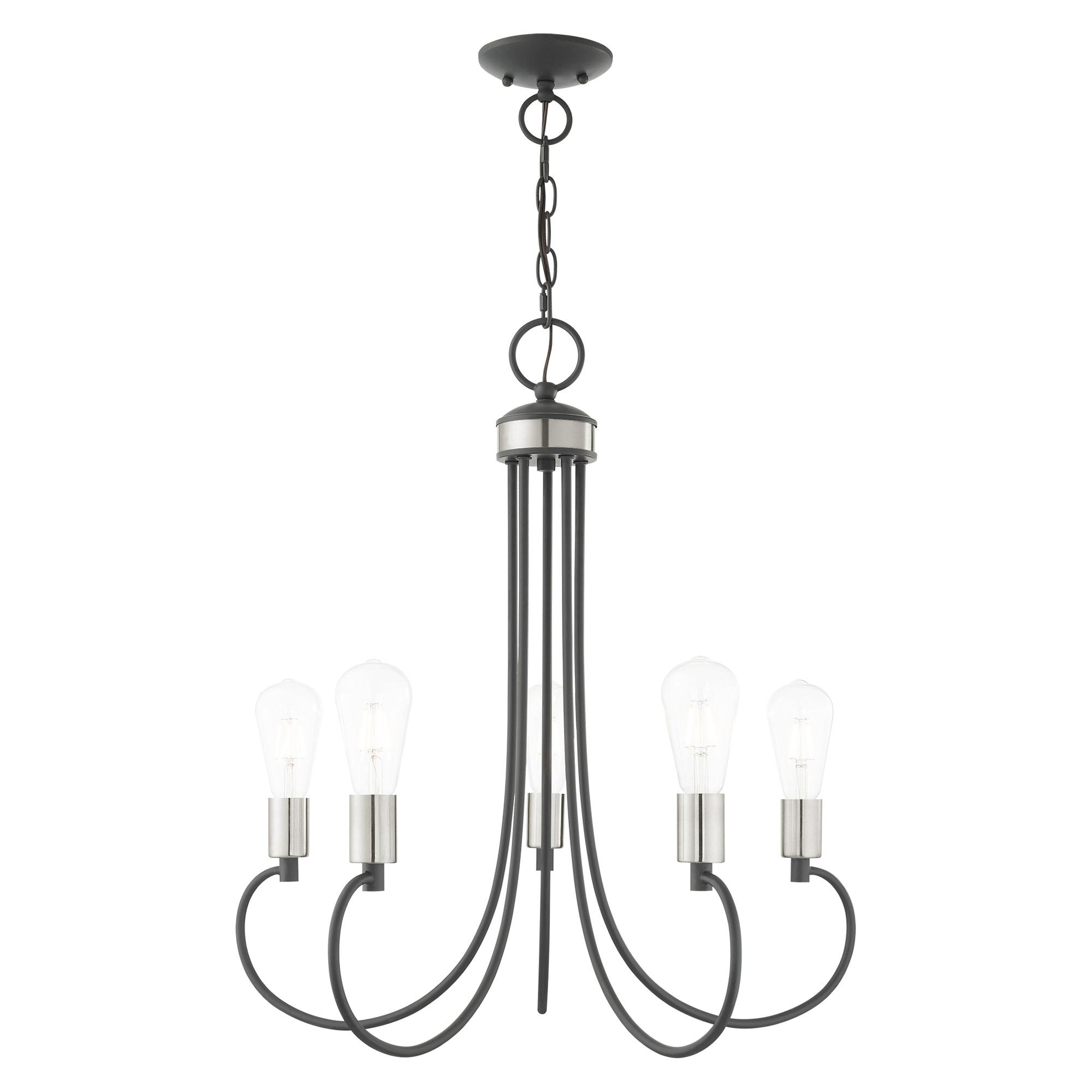 Livex Lighting Bari 5 - Light Chandelier in  Scandinavian Gray