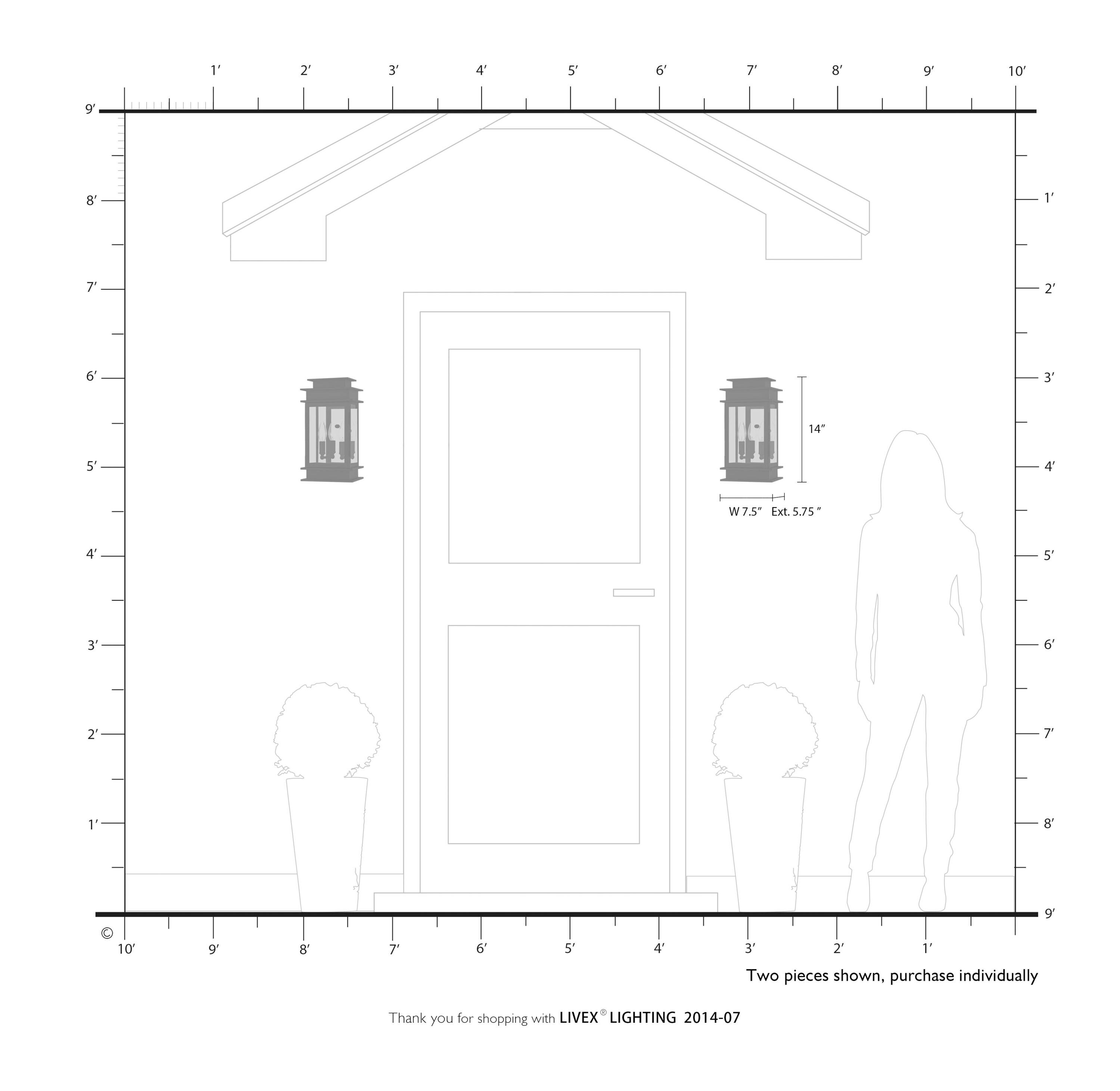 Livex Lighting Princeton 2 - Light Wall Light in  Bronze