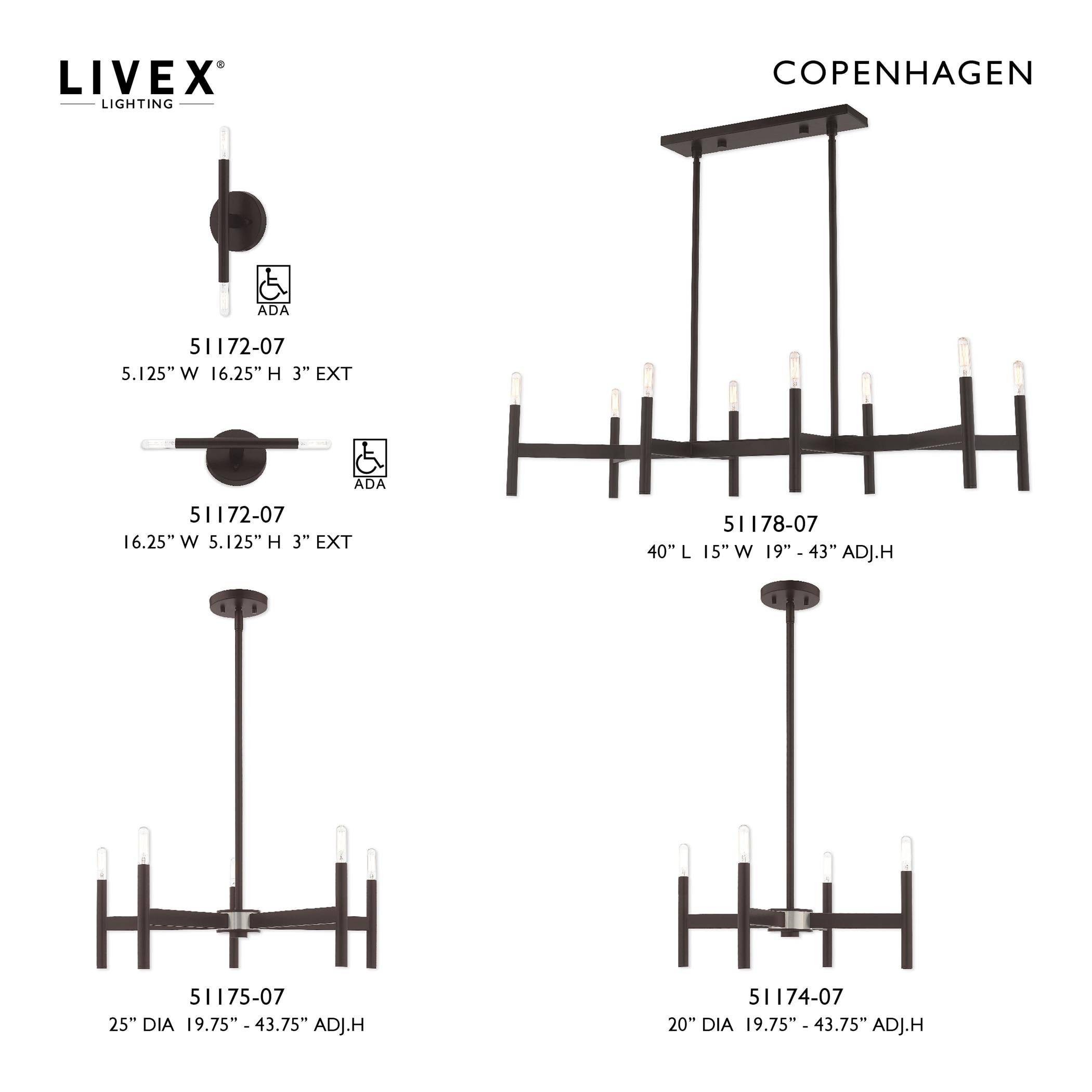 Livex Lighting Copenhagen 2 - Light Wall Light in  Bronze