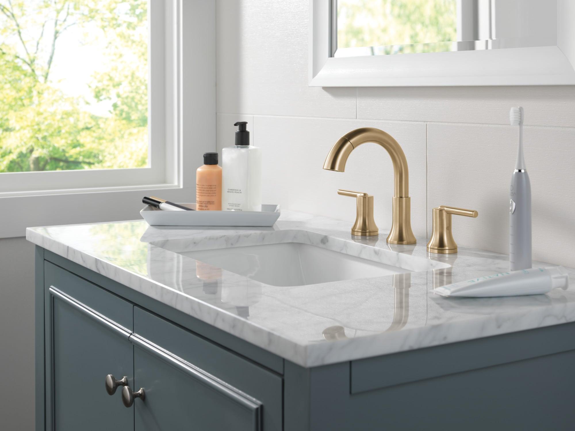 Trinsic Widespread Bathroom Faucet 3 Hole, 2-handle Bathroom Sink Faucet with Drain Assembly