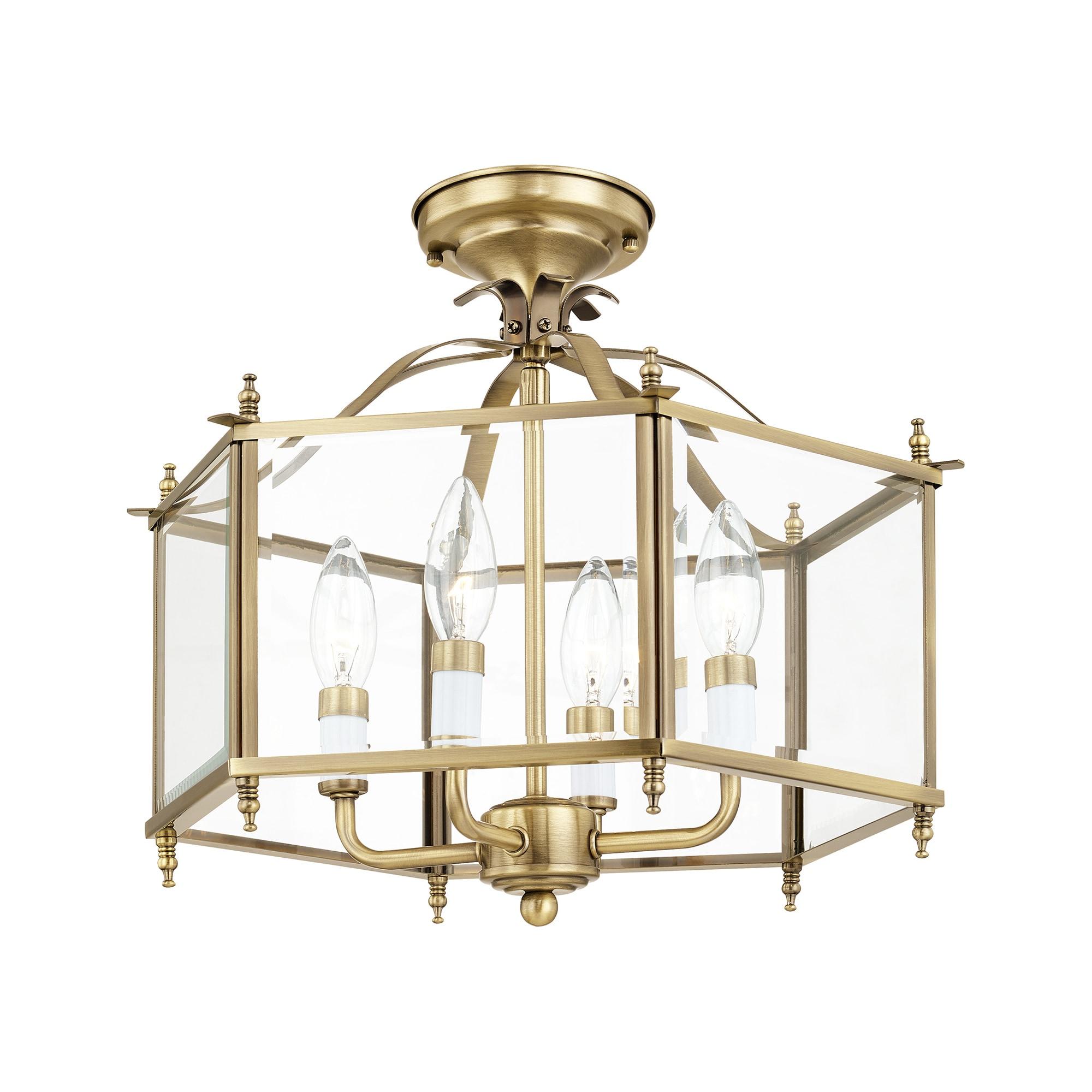 Livex Lighting Livingston 4 - Light Pendant in  Antique Brass
