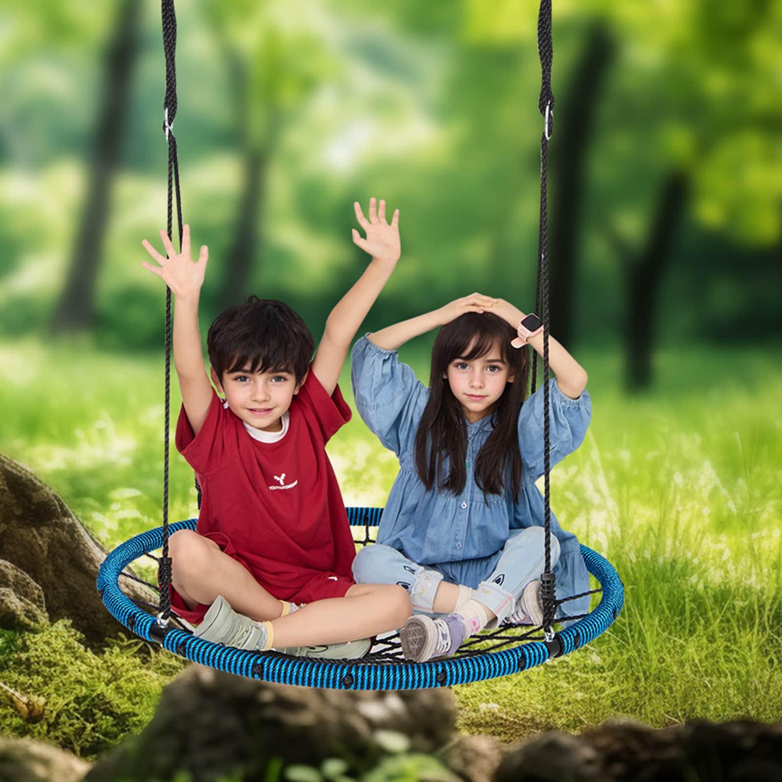 Blue and Black 40" Spider Web Saucer Swing Set