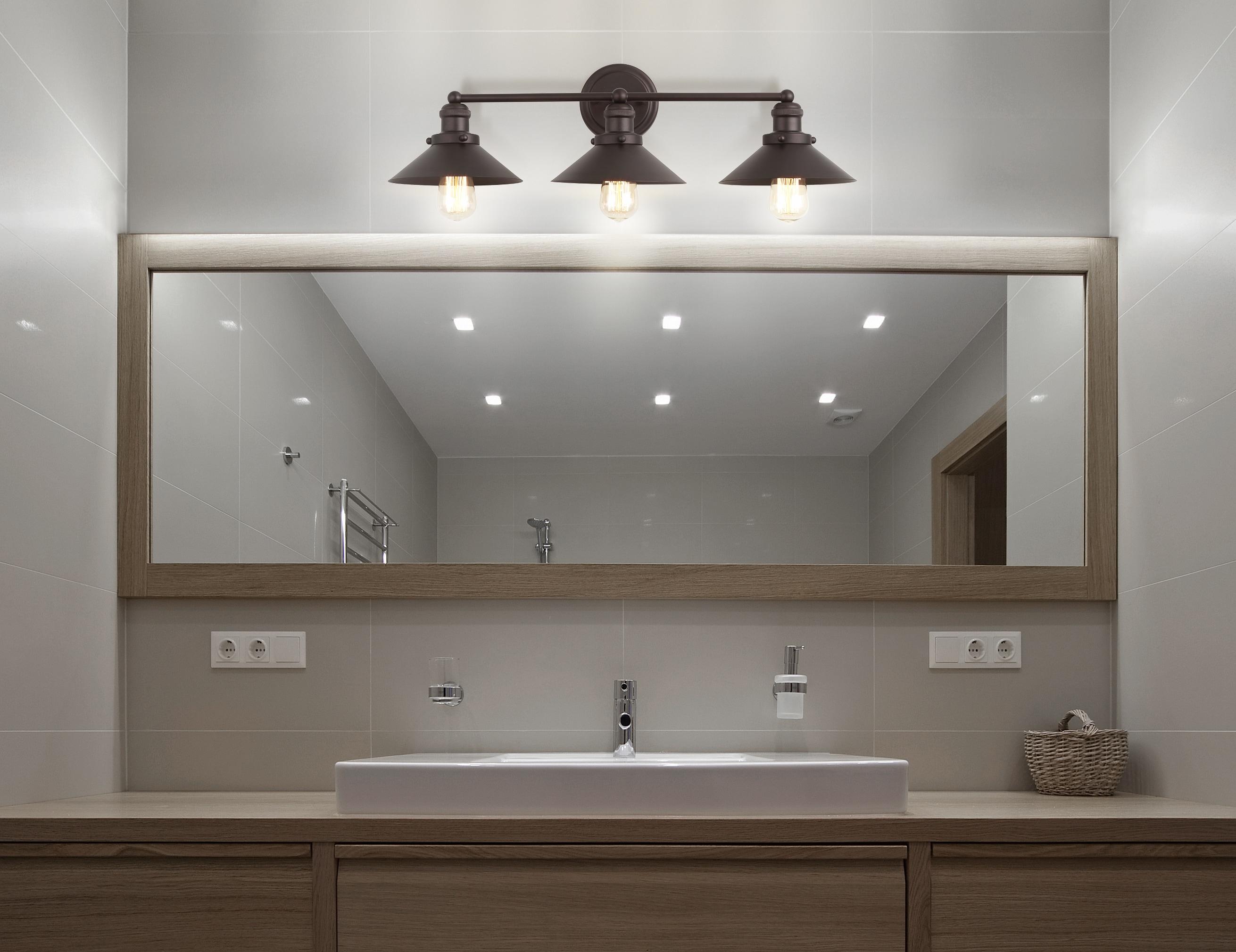 July 26.5" 3-light Metal Vanity Light, Oil Rubbed Bronze