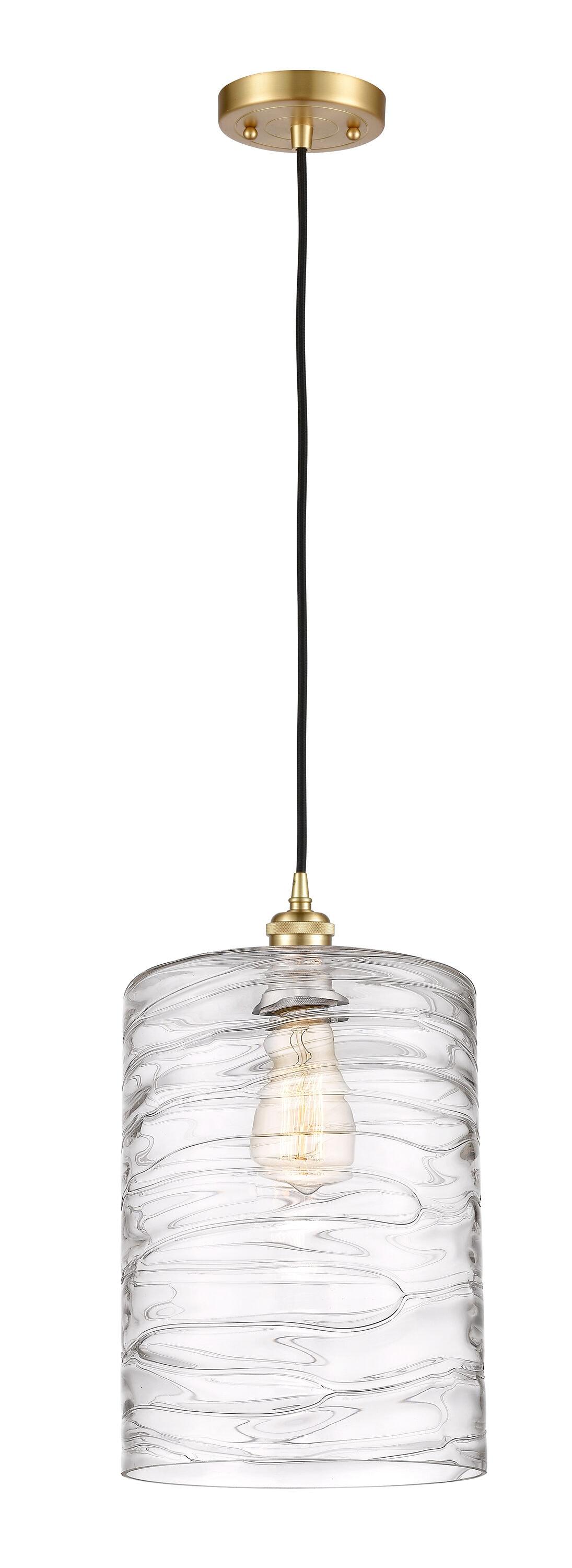Ballston 14'' Gold Mini Drum Pendant with Glass Shade