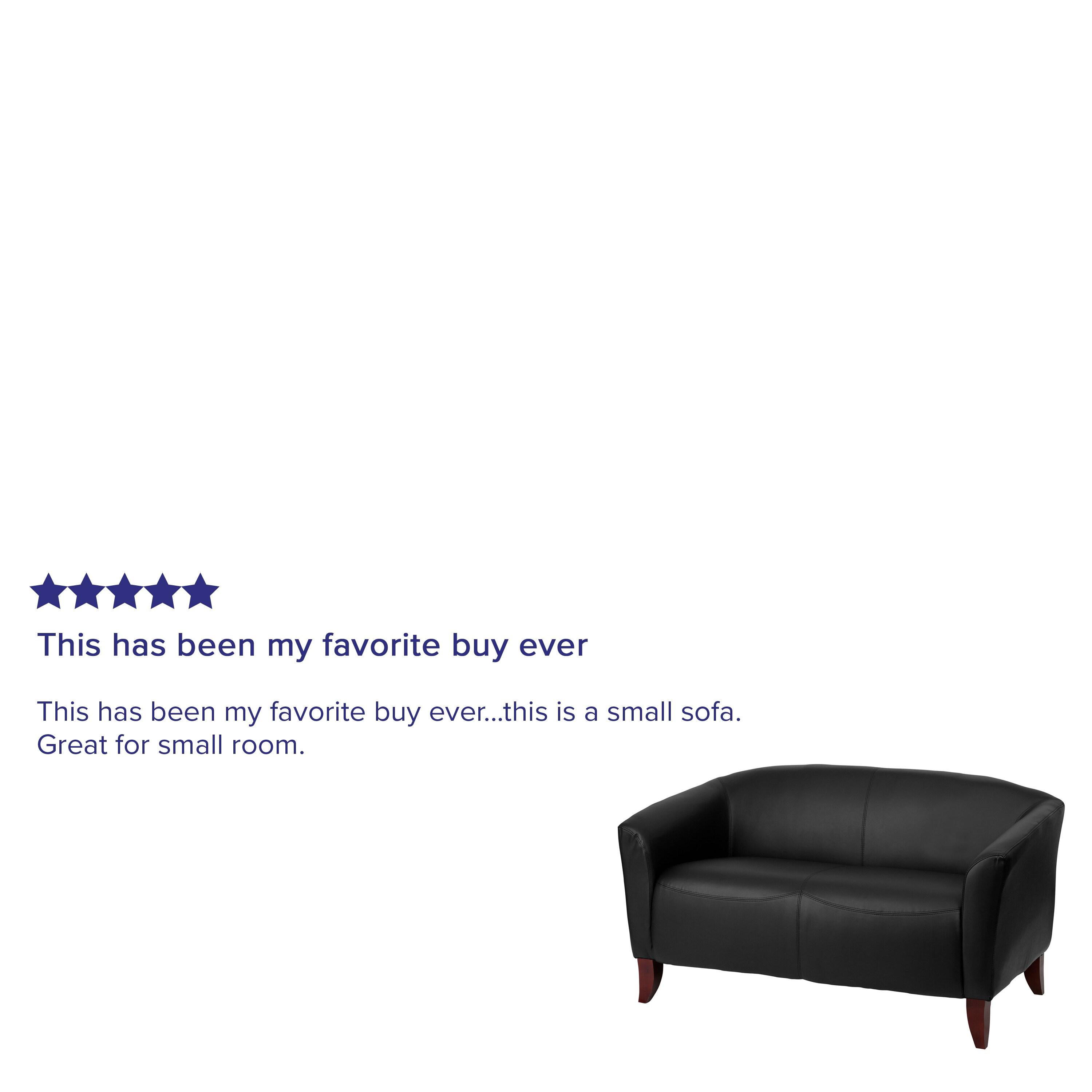 Flash Furniture HERCULES Imperial Series LeatherSoft Loveseat with Cherry Wood Feet