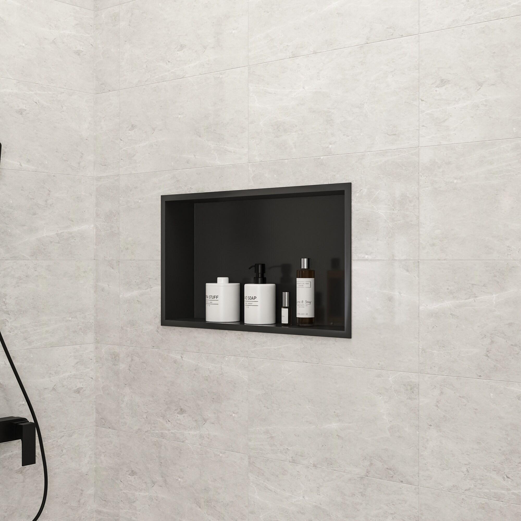 25" W × 14" H Stainless Steel Wall Niche Rectangular Recessed Shower Niche