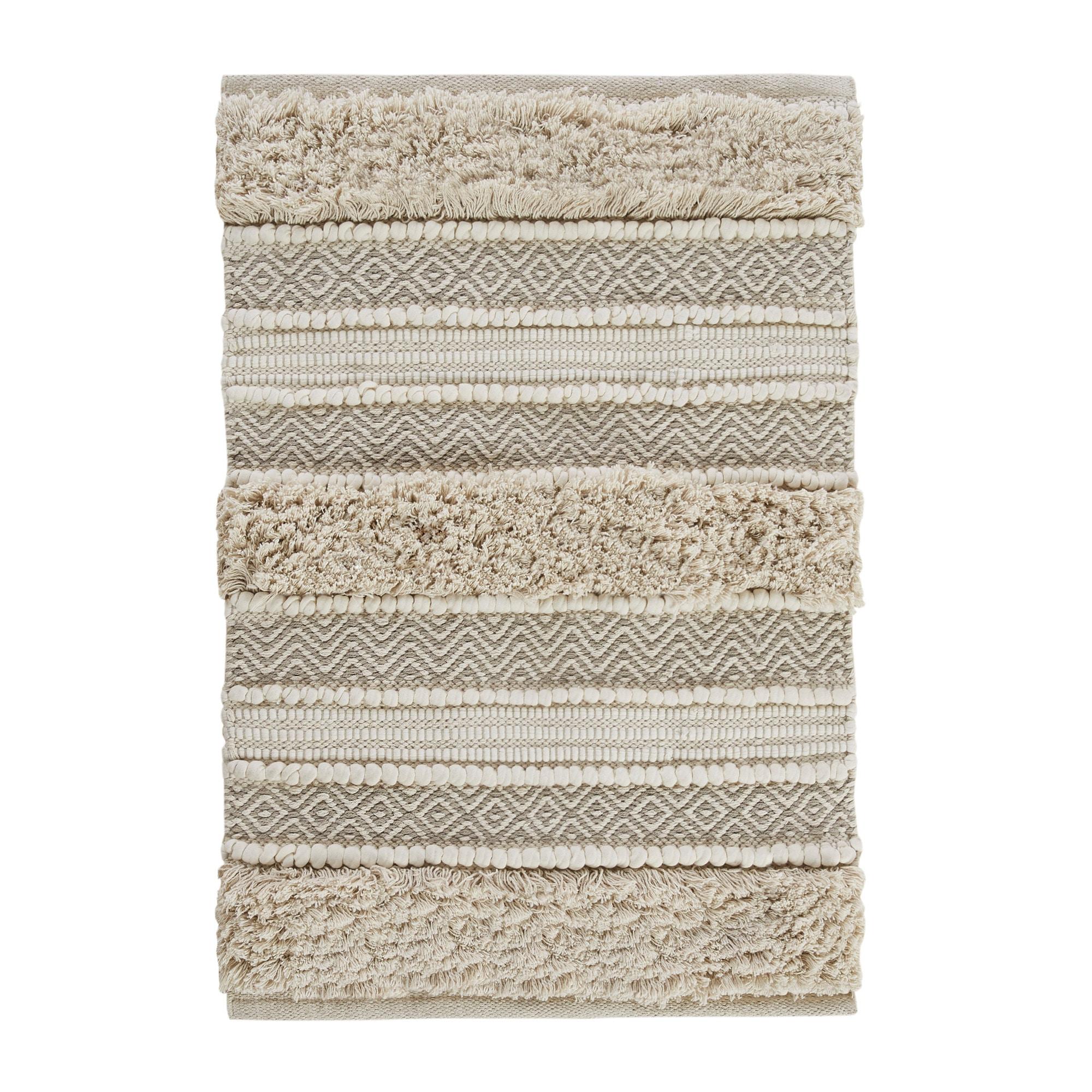 INK+IVY Asher Cotton Blend Bath Rug with Non-Slip Backing